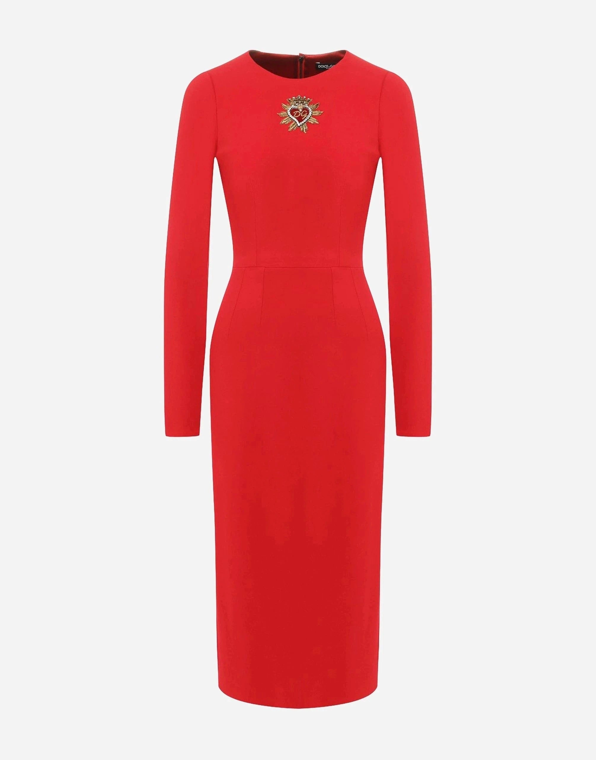 Dolce & Gabbana Sacred Heart Embroidery Midi Dress