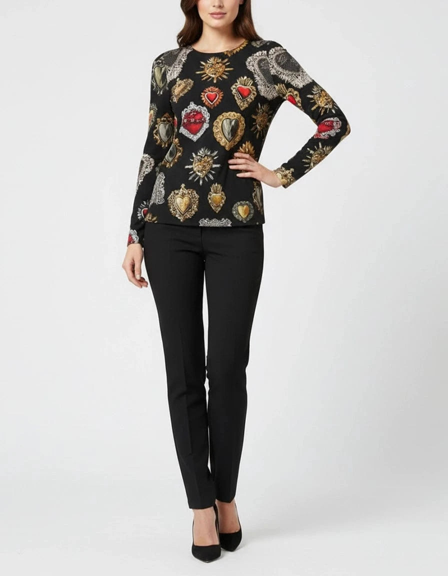Dolce & Gabbana Sacred-Heart Print Long Sleeves Top