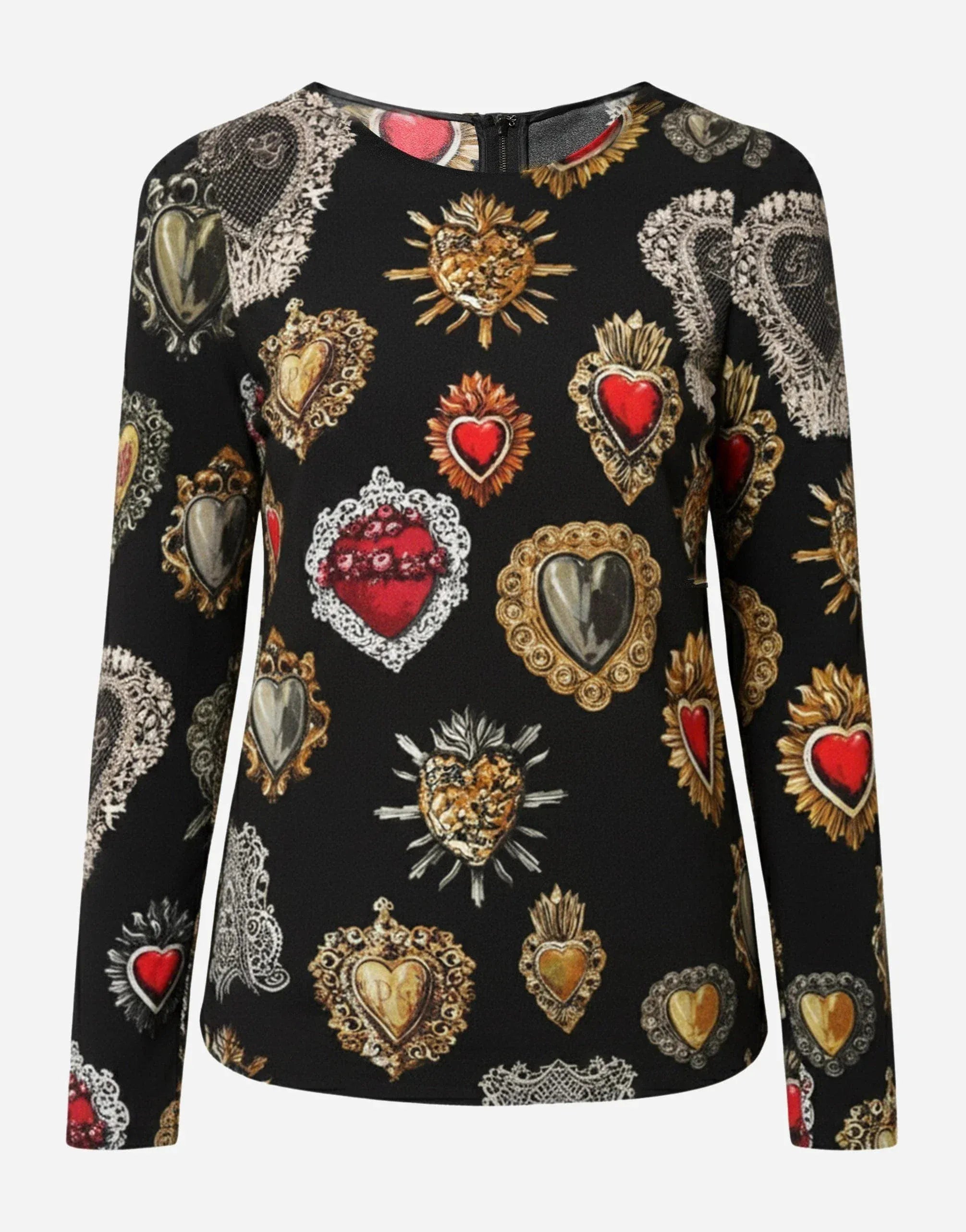 Dolce & Gabbana Sacred-Heart Print Long Sleeves Top