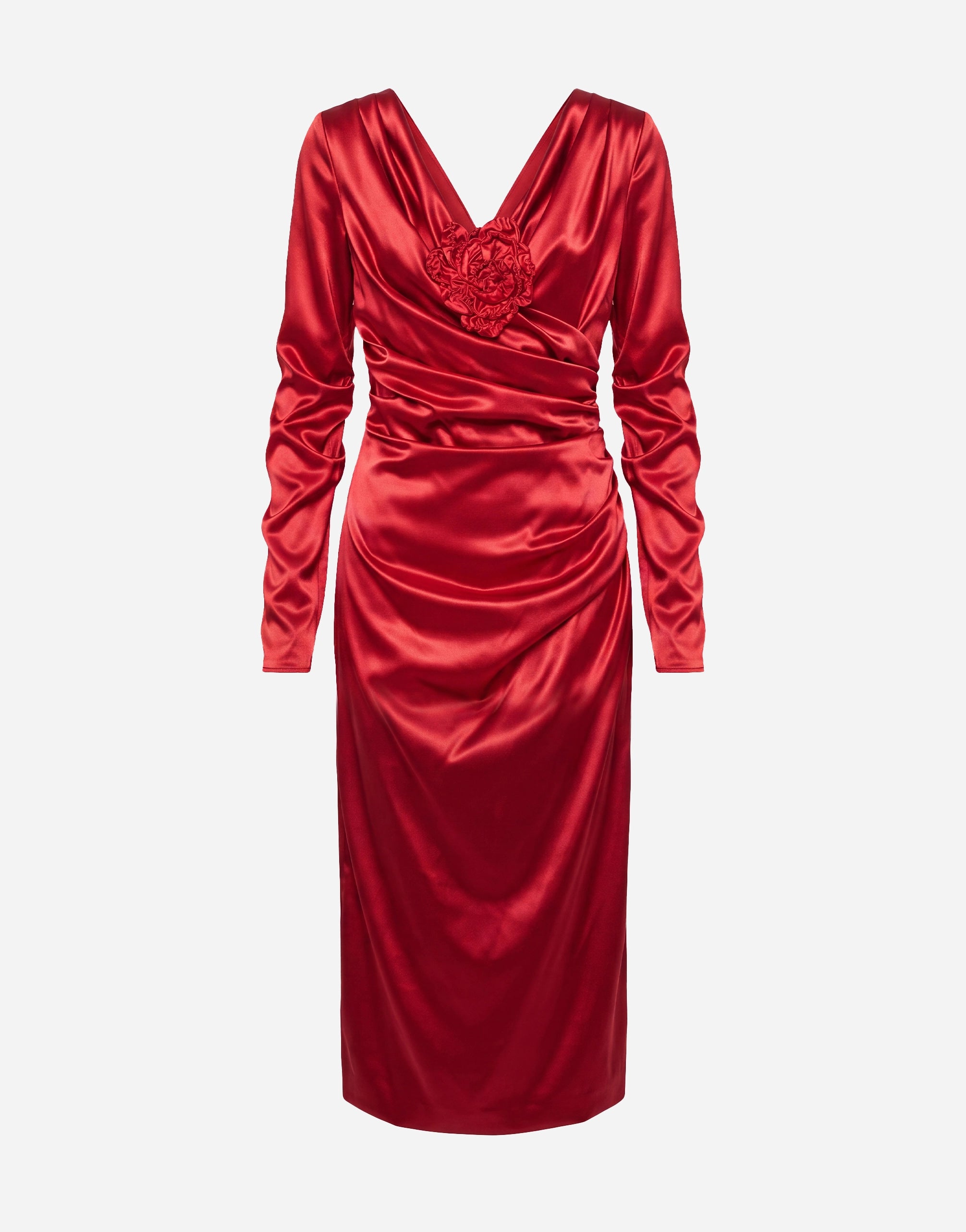 Dolce & Gabbana Satin Draped Midi Dress