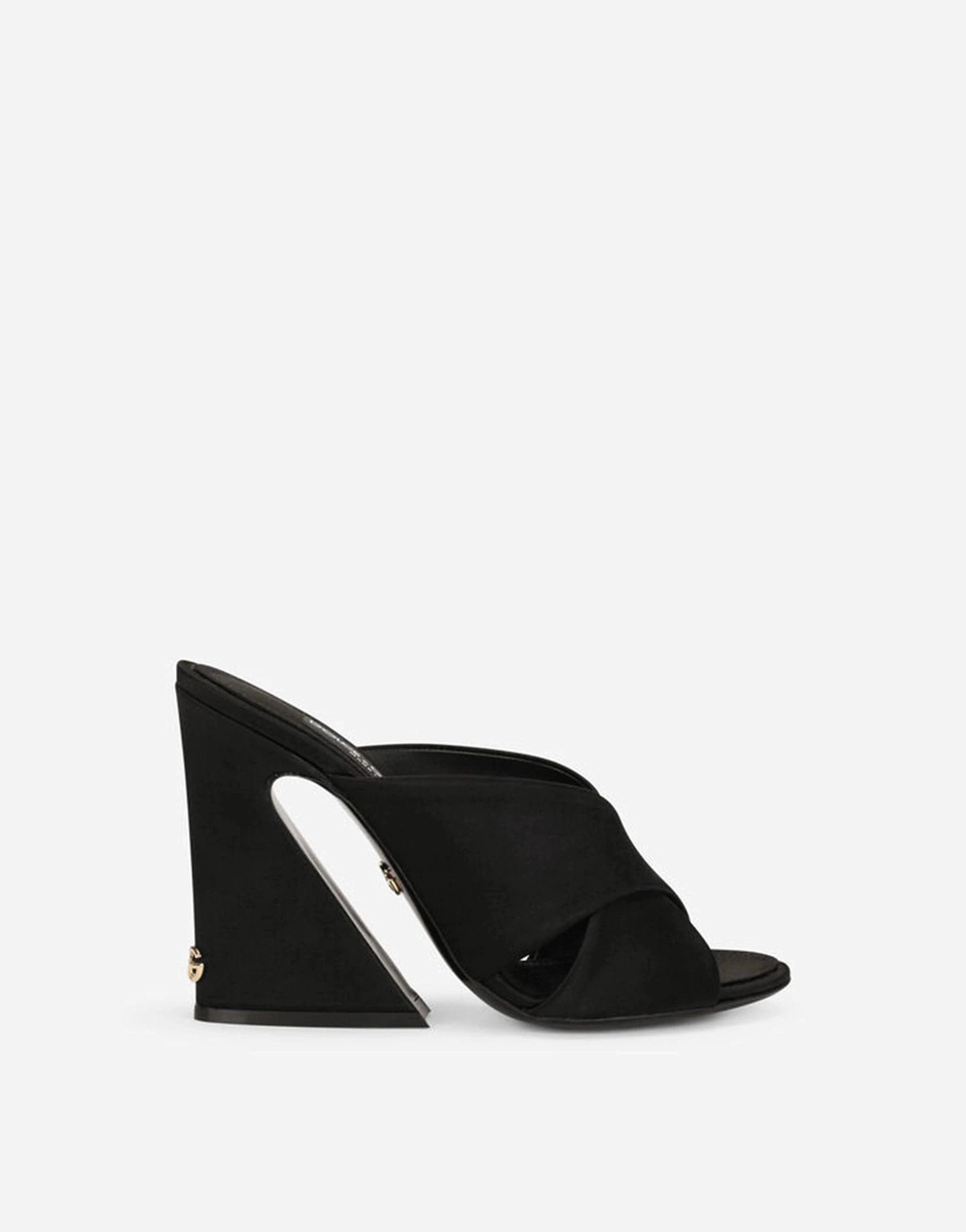 Dolce & Gabbana Satin Geometric Heel Mules