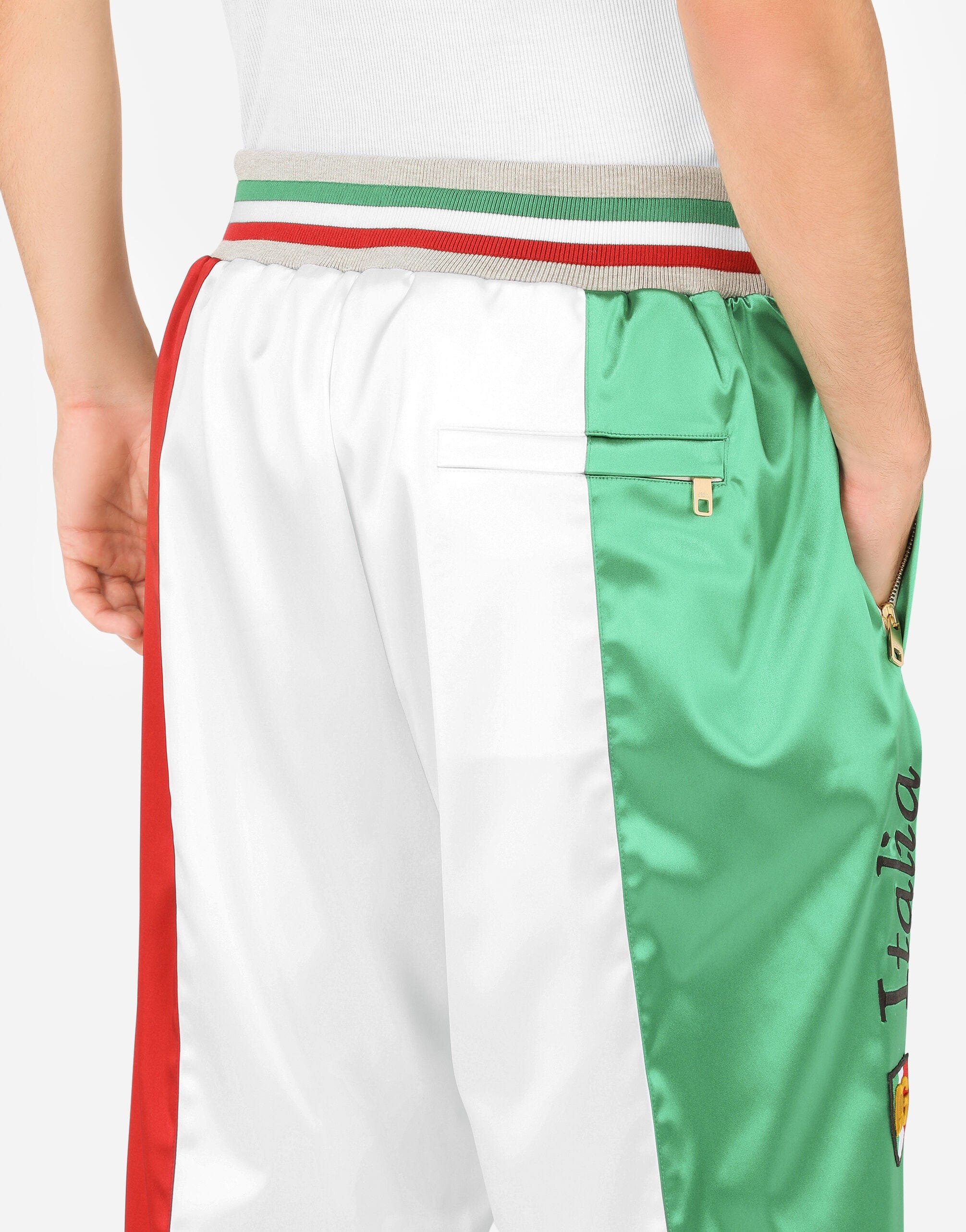 Dolce & Gabbana Satin Jogging Pants With DG Patch