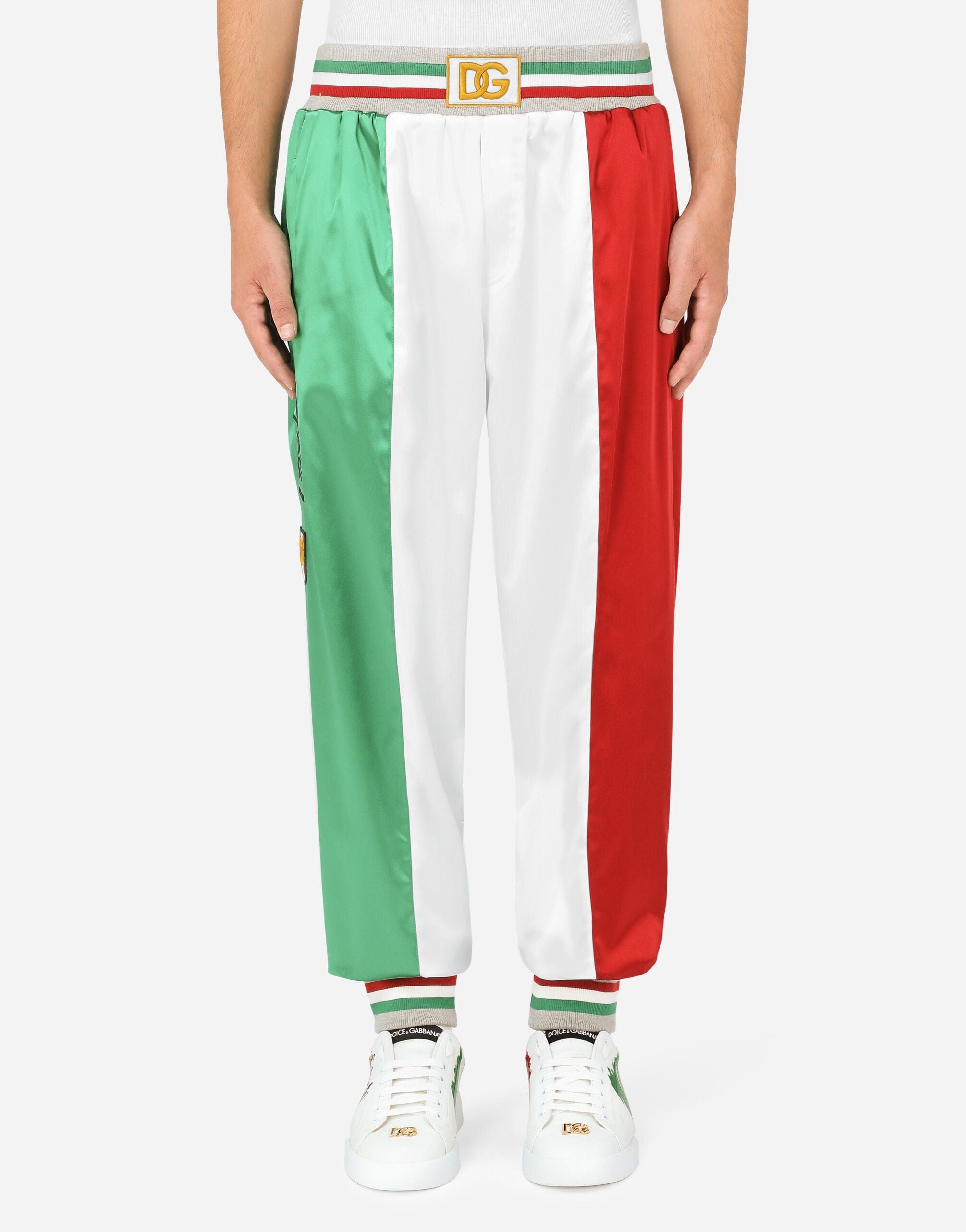 Dolce & Gabbana Satin Jogging Pants With DG Patch