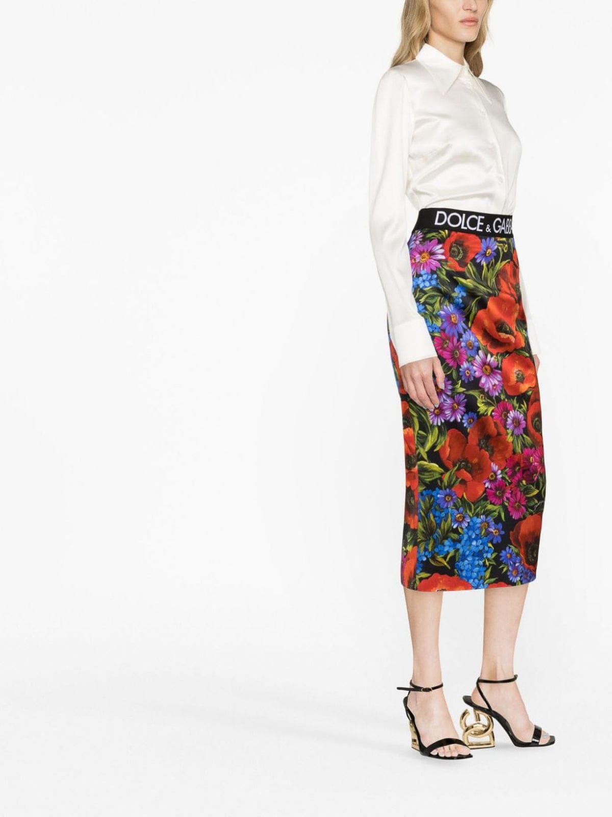 Dolce & Gabbana Satin Long-Sleeve Bodysuit