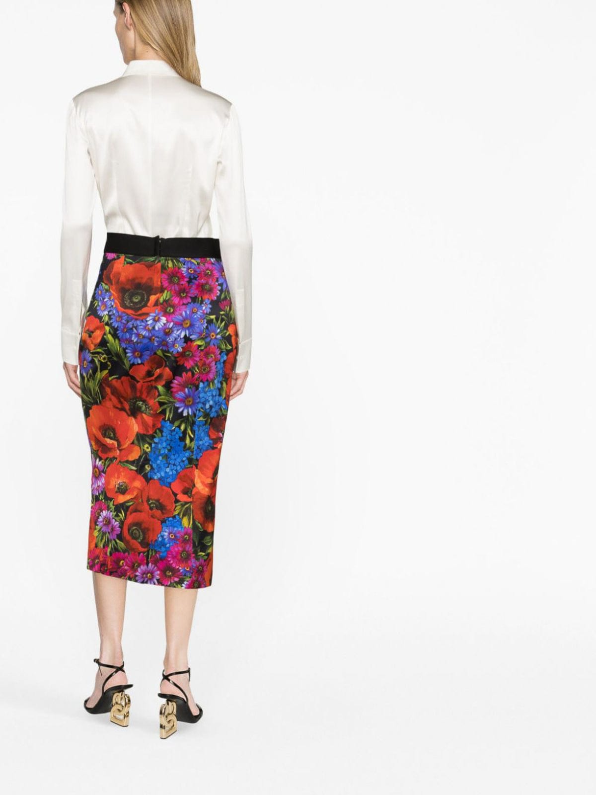 Dolce & Gabbana Satin Long-Sleeve Bodysuit