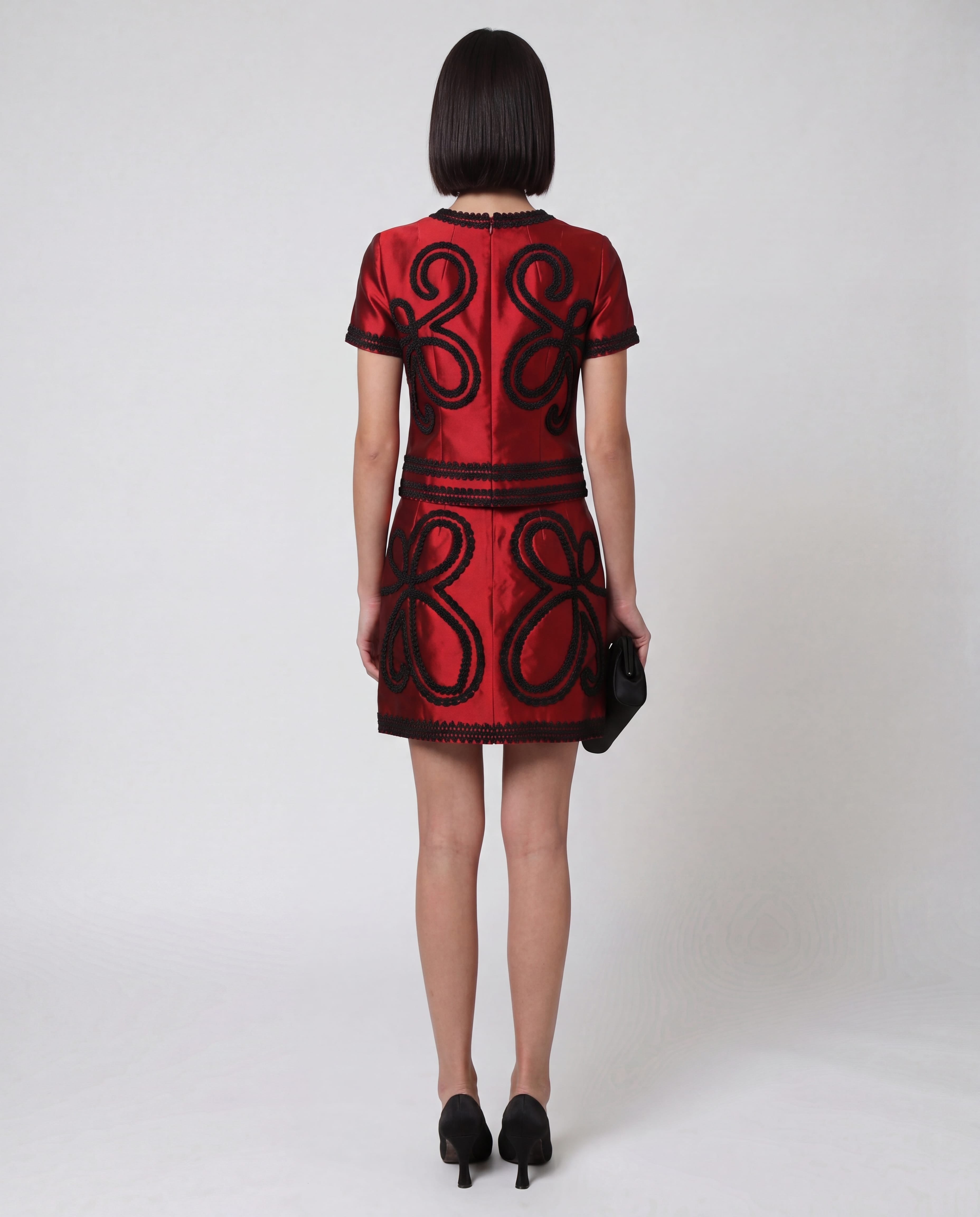 Dolce & Gabbana Dolce & Gabbana Satin Mini Skirt with Black Trim