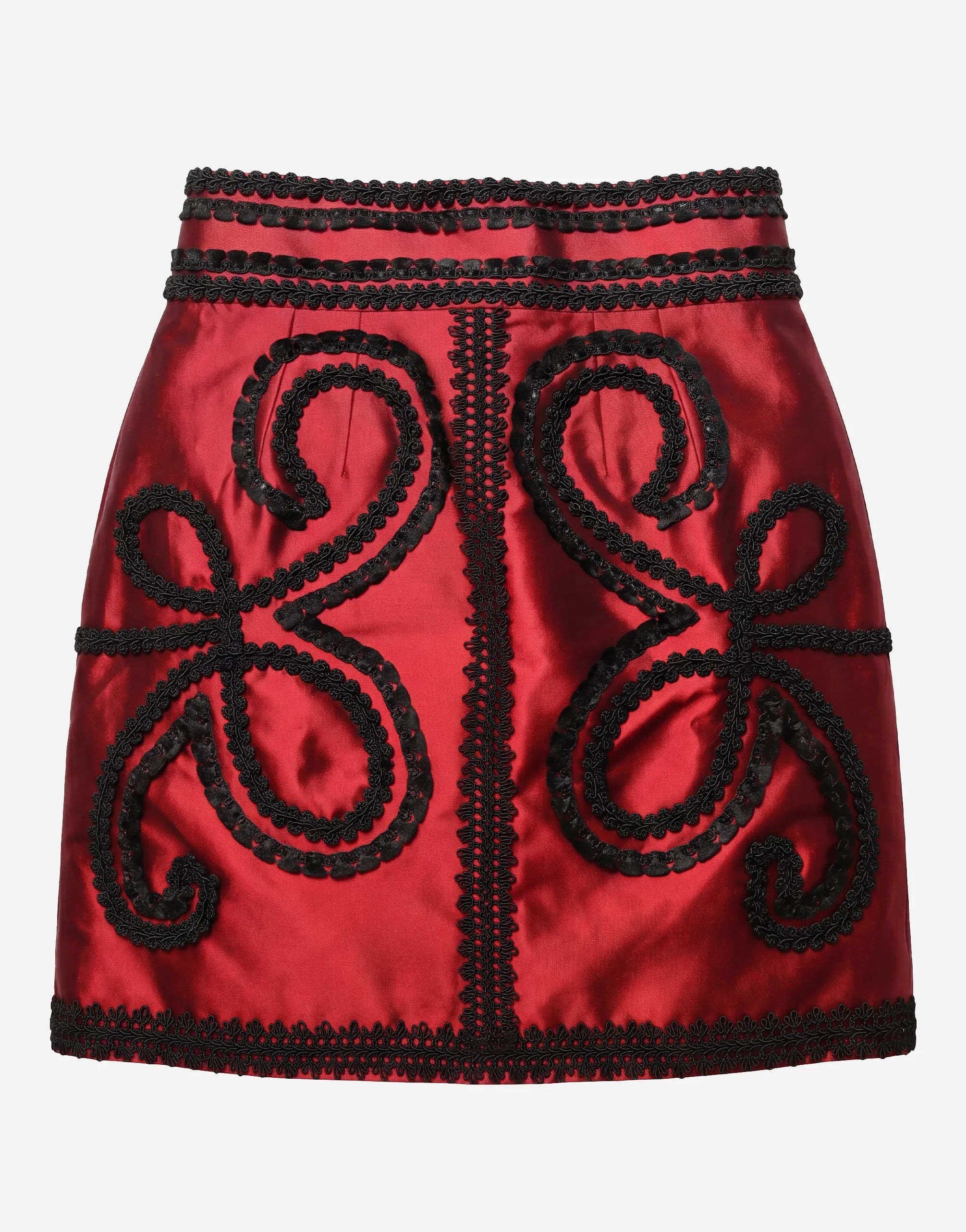 Dolce & Gabbana Dolce & Gabbana Satin Mini Skirt with Black Trim