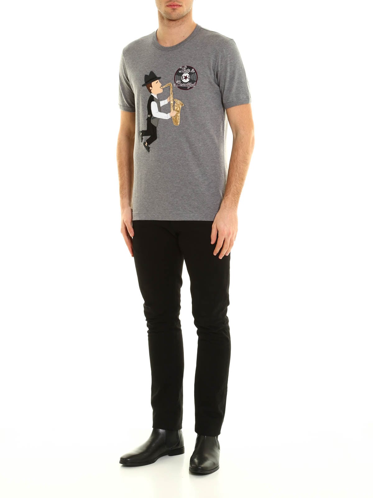 Dolce & Gabbana Saxophonist Embroidery T-Shirt