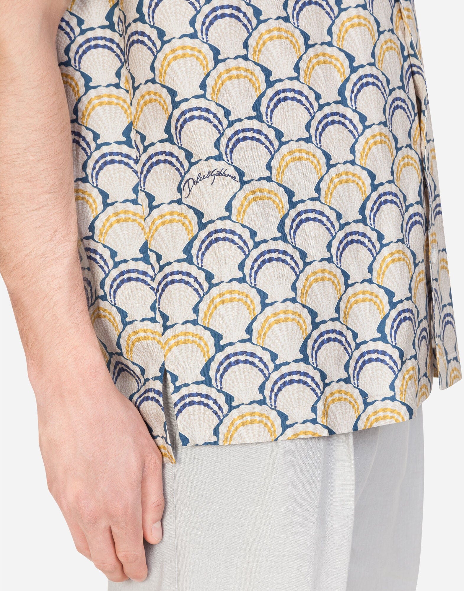 Dolce & Gabbana Scallop Shell-Print Hawaii Shirt