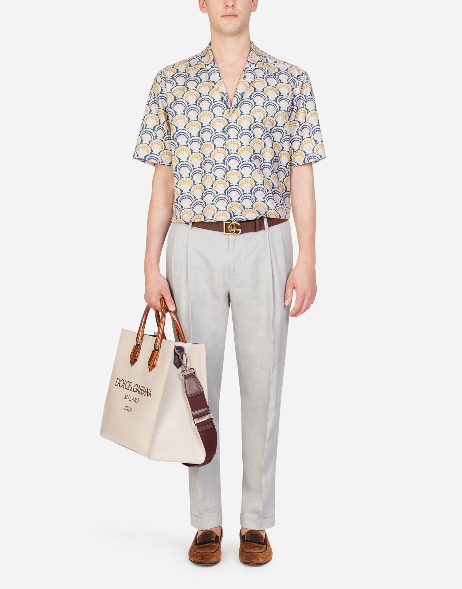 Dolce & Gabbana Scallop Shell-Print Hawaii Shirt