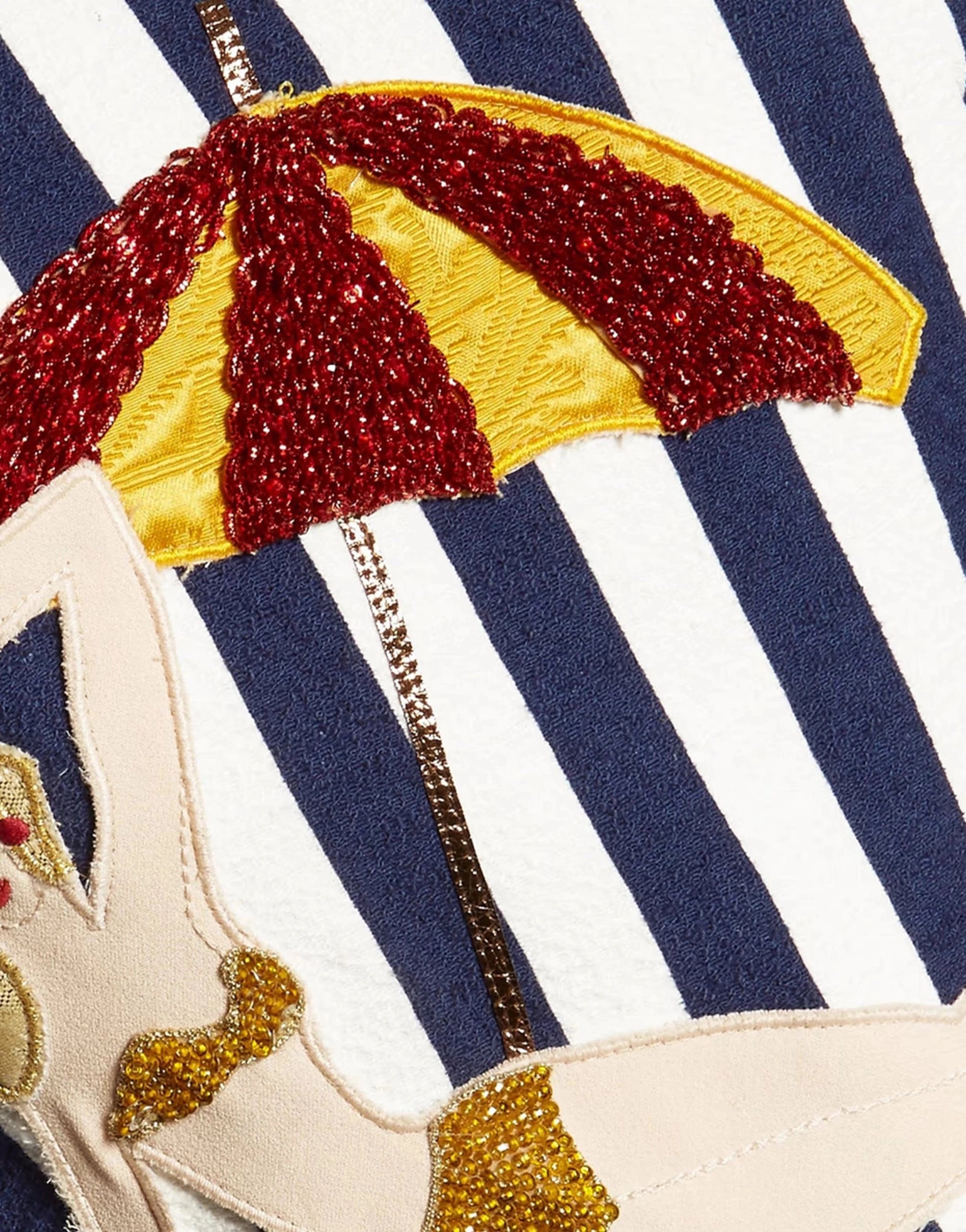 Dolce & Gabbana Seaside-Embellished Striped Dress