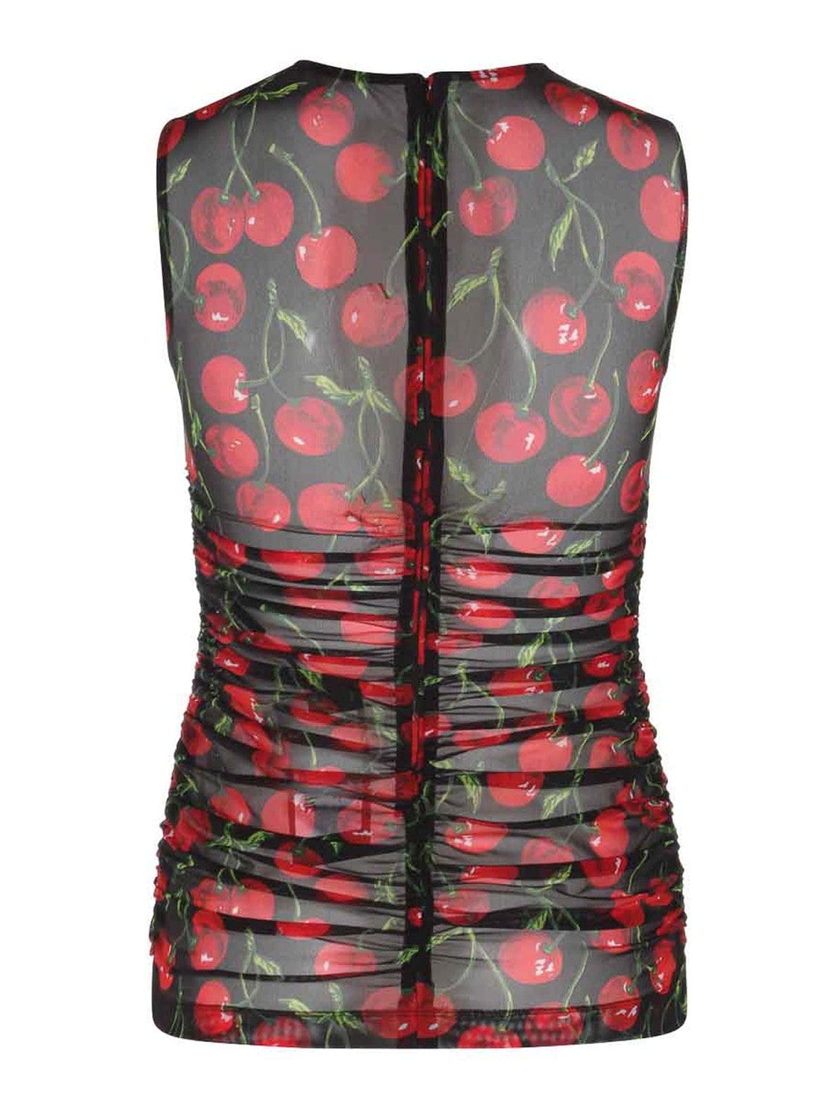 Dolce & Gabbana Semi-Sheer Cherry-Print Tank Top