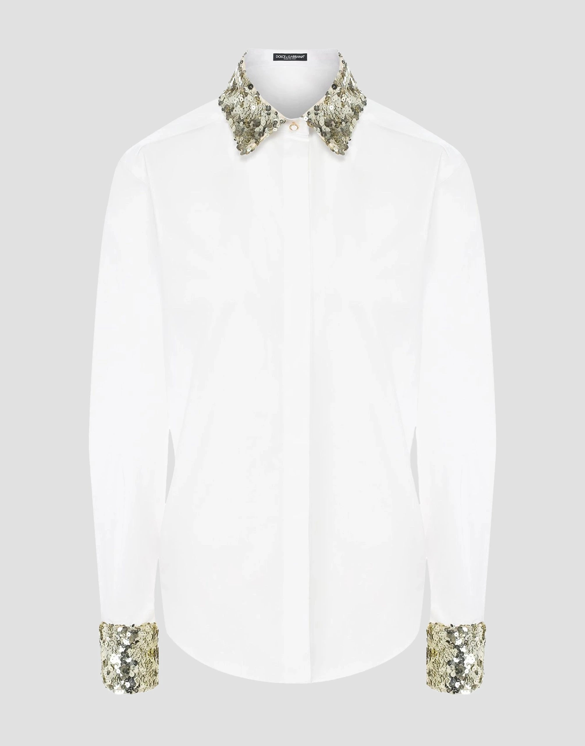 Dolce & Gabbana Sequin-Embellished Poplin Shirt