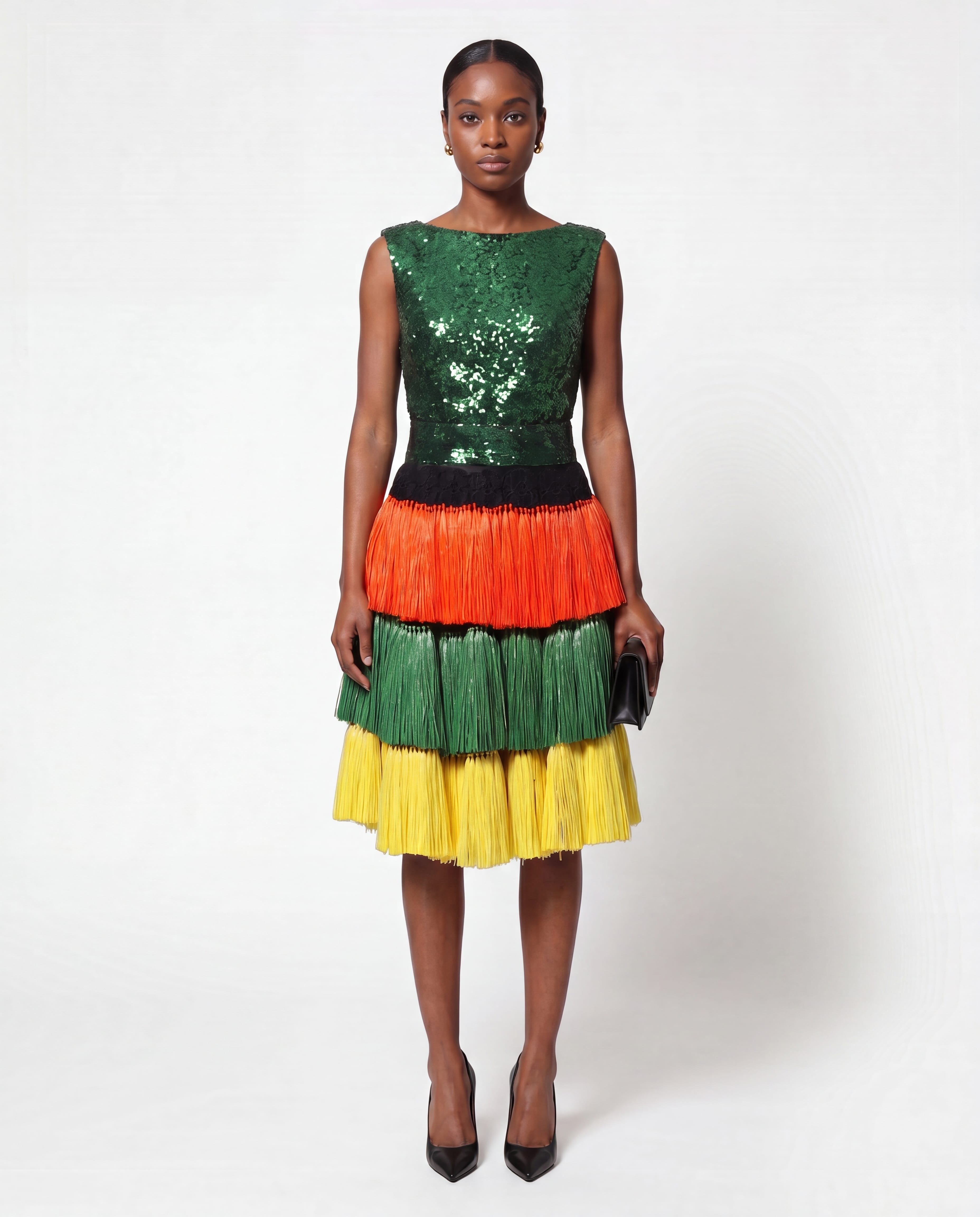 Dolce & Gabbana Sequin Fringe Tiered Midi Skirt - alternate view