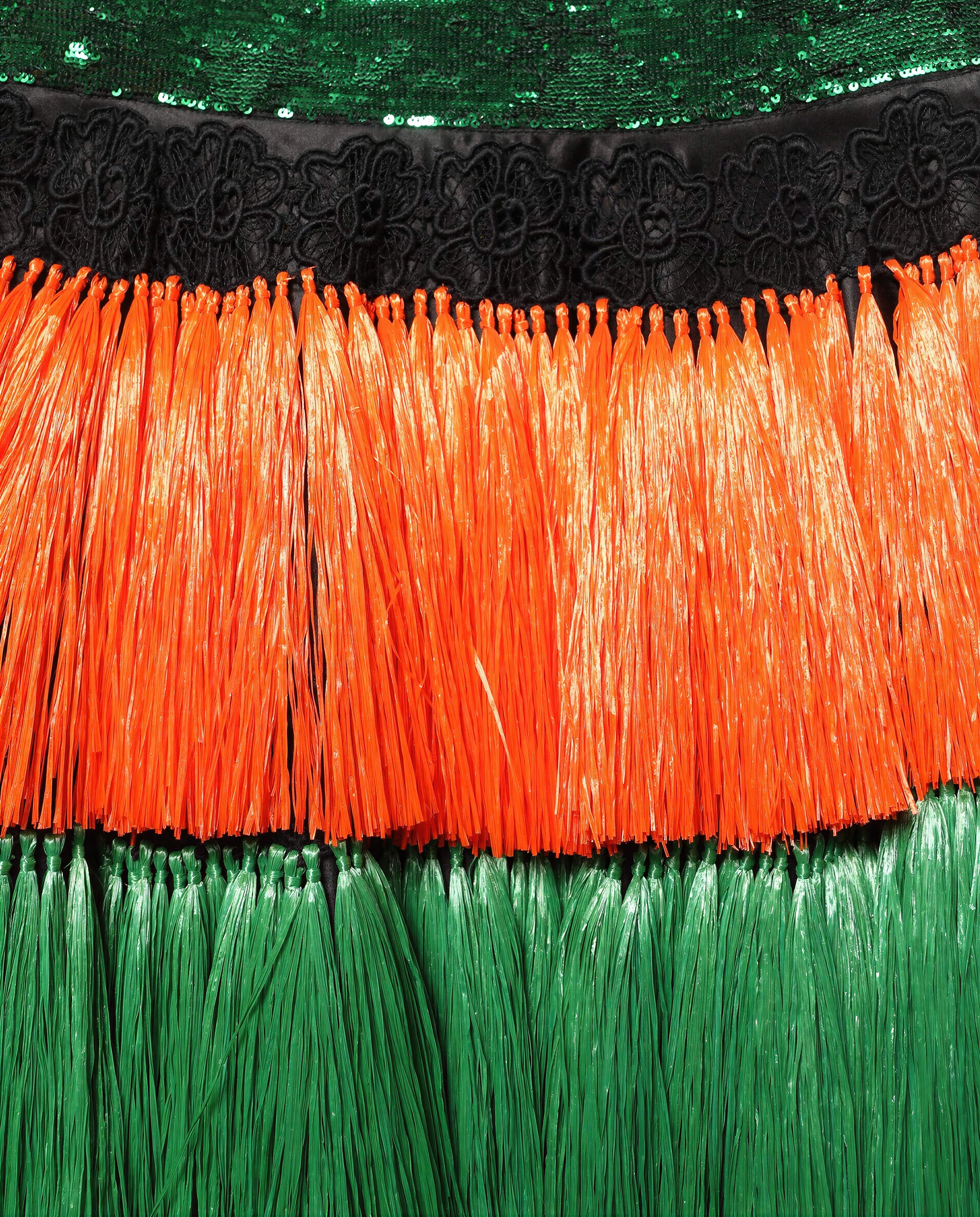 Dolce & Gabbana Dolce & Gabbana Sequin Fringe Tiered Midi Skirt