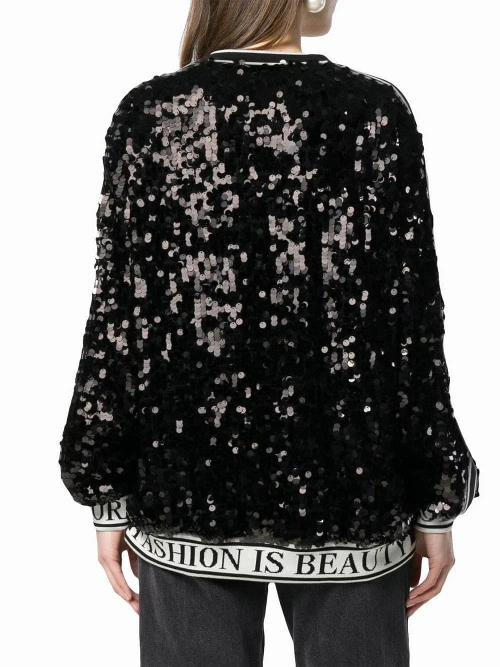 Dolce & Gabbana Sequin Logo-Trim Sweatshirt