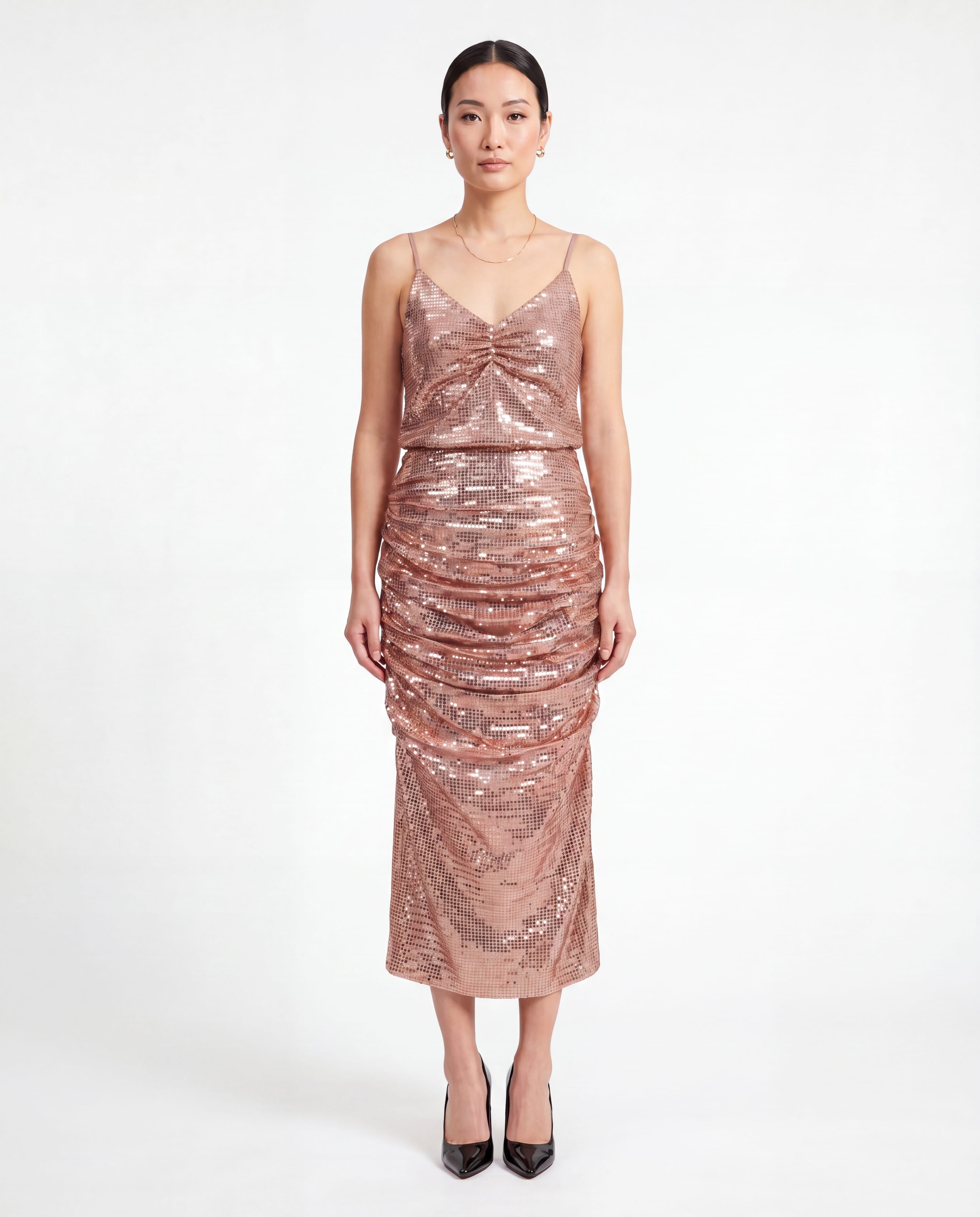 Dolce & Gabbana Sequin Ruched Midi Skirt - alternate view