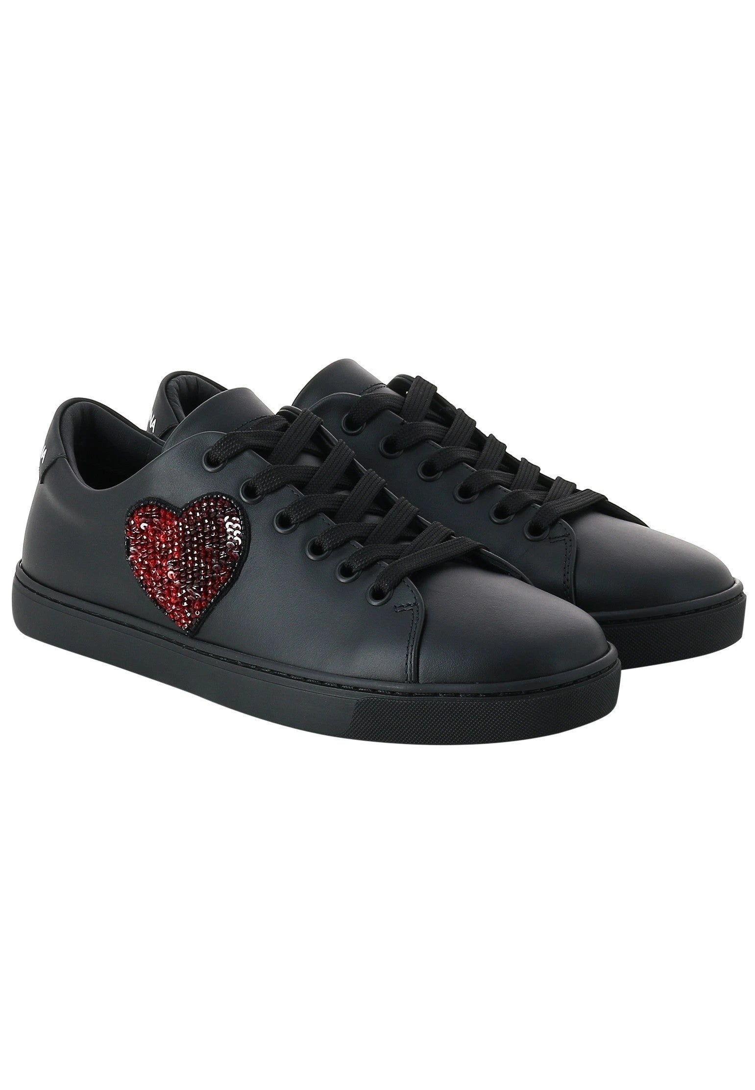 Dolce & Gabbana Sequined-Heart Low-Top Sneakers