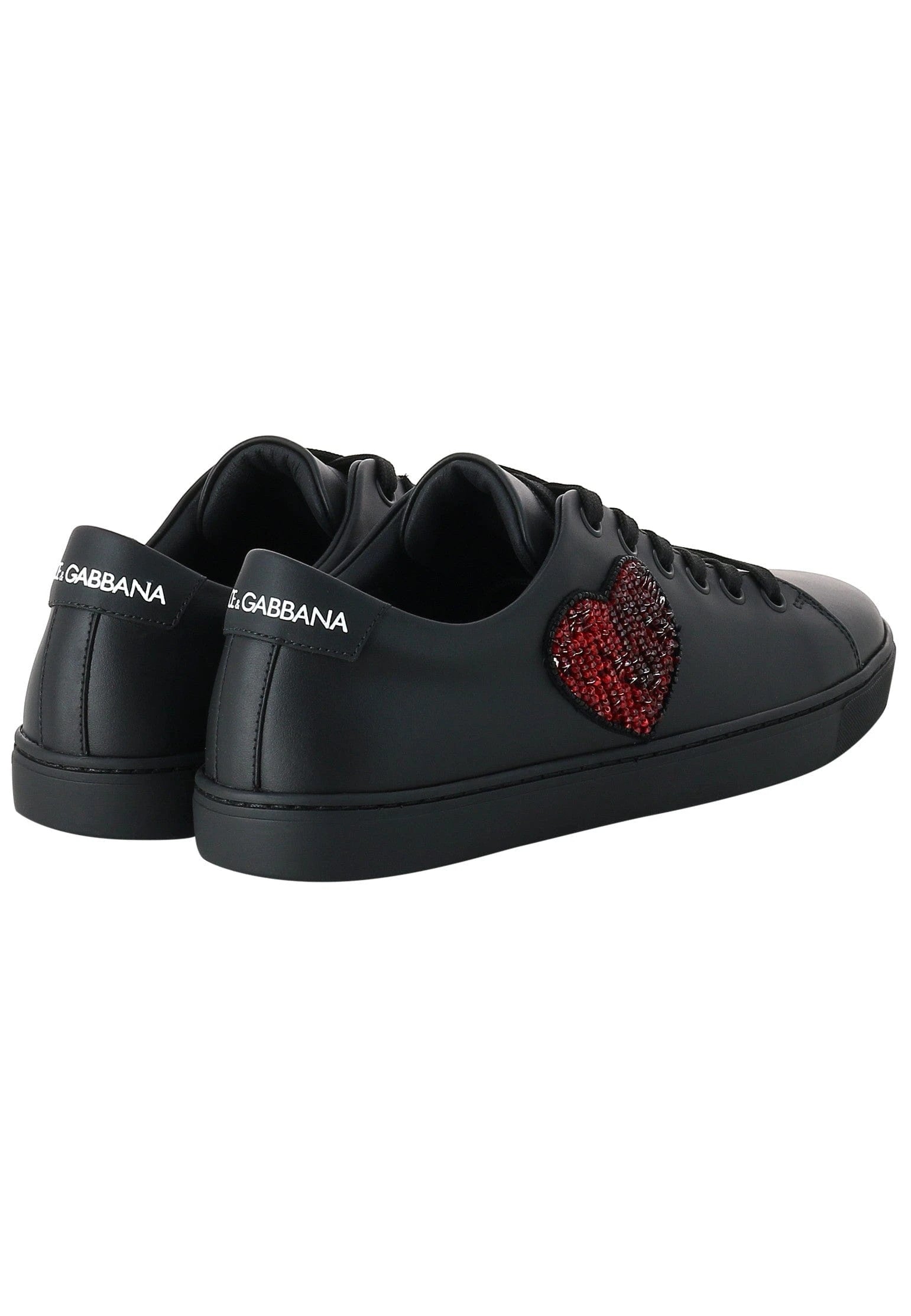 Dolce & Gabbana Sequined-Heart Low-Top Sneakers