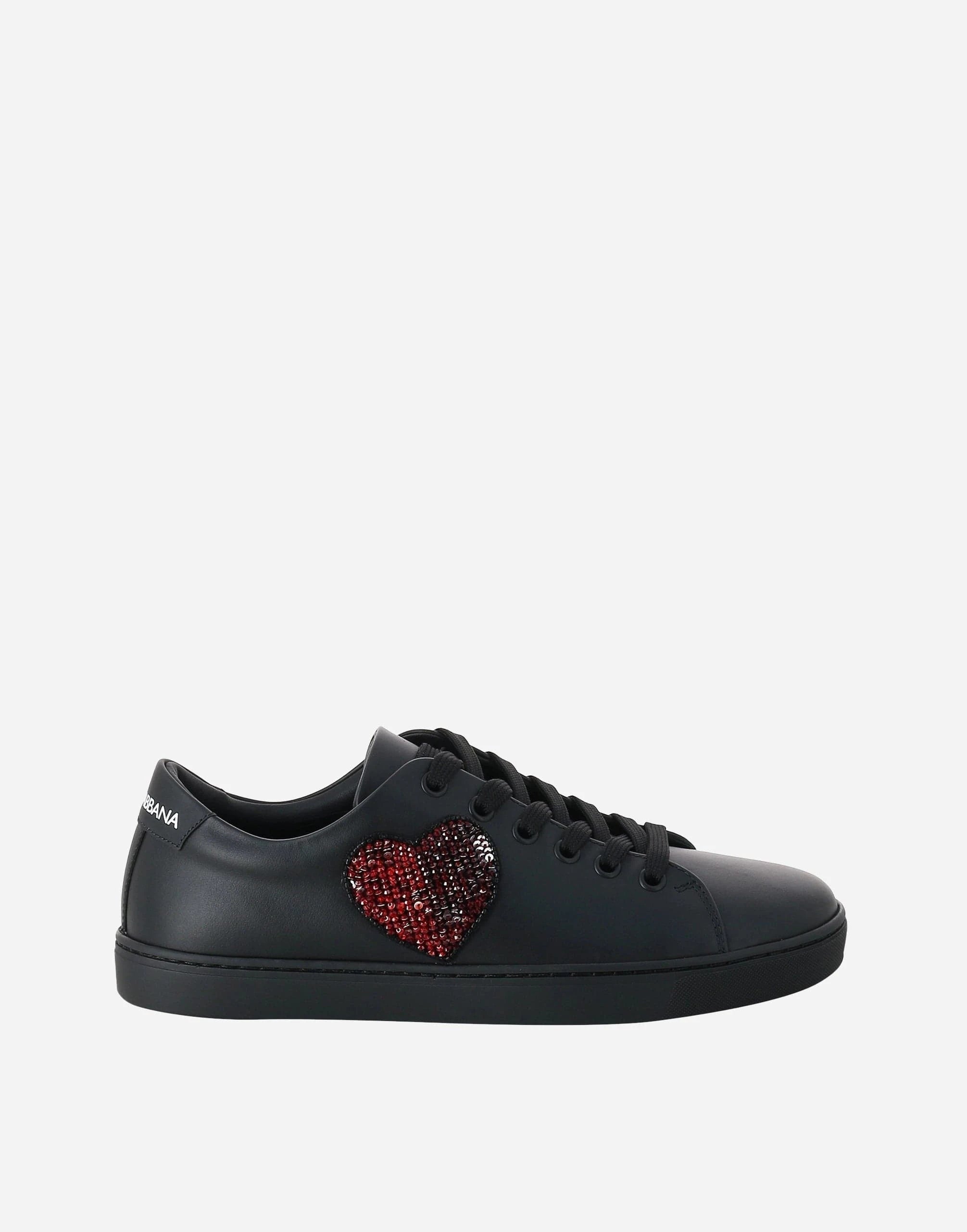 Dolce & Gabbana Sequined-Heart Low-Top Sneakers