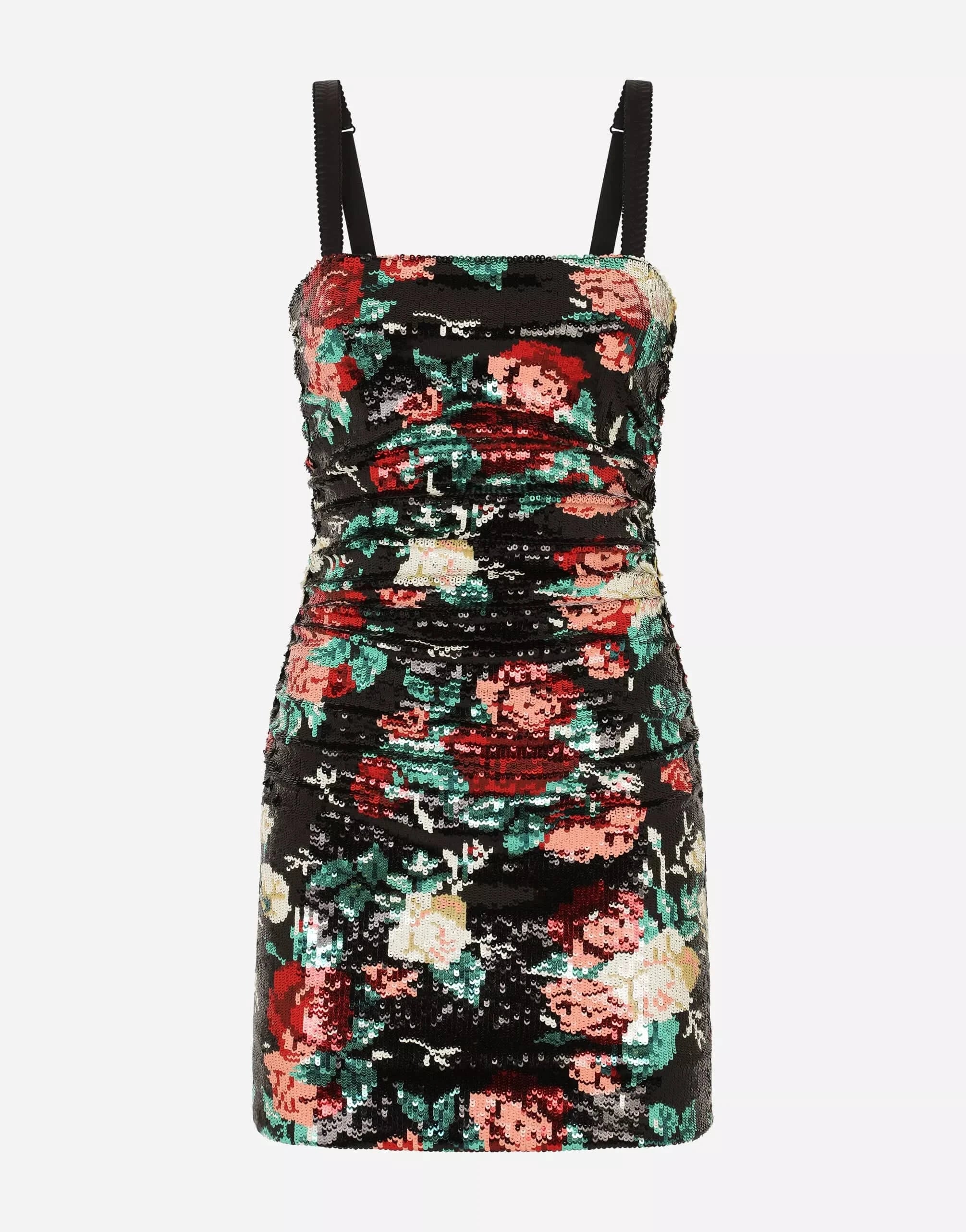 Dolce & Gabbana Sequined Rose Embellishment Minidress