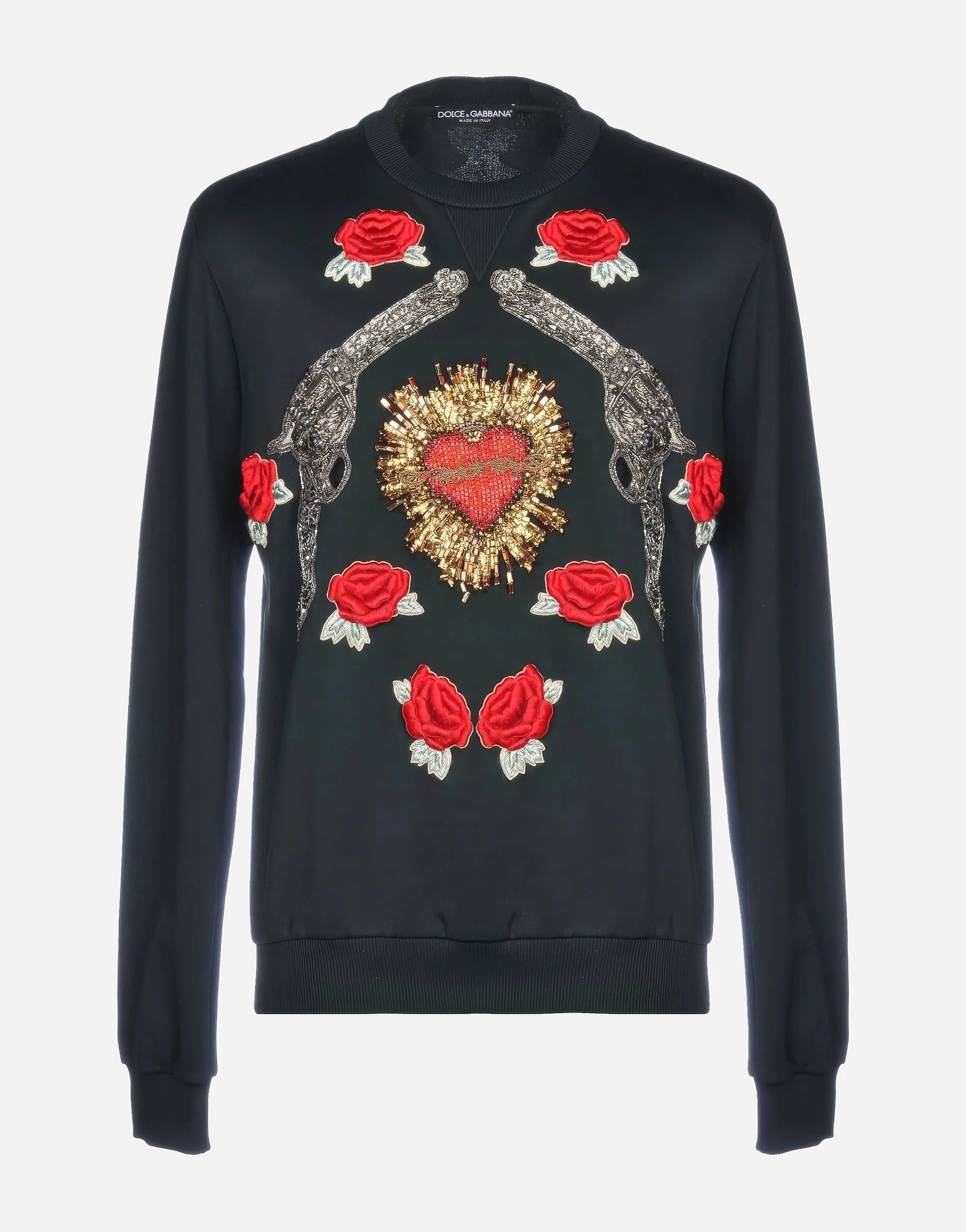 Dolce & Gabbana Sequined Sacred-Heart Embellished Sweatshirt