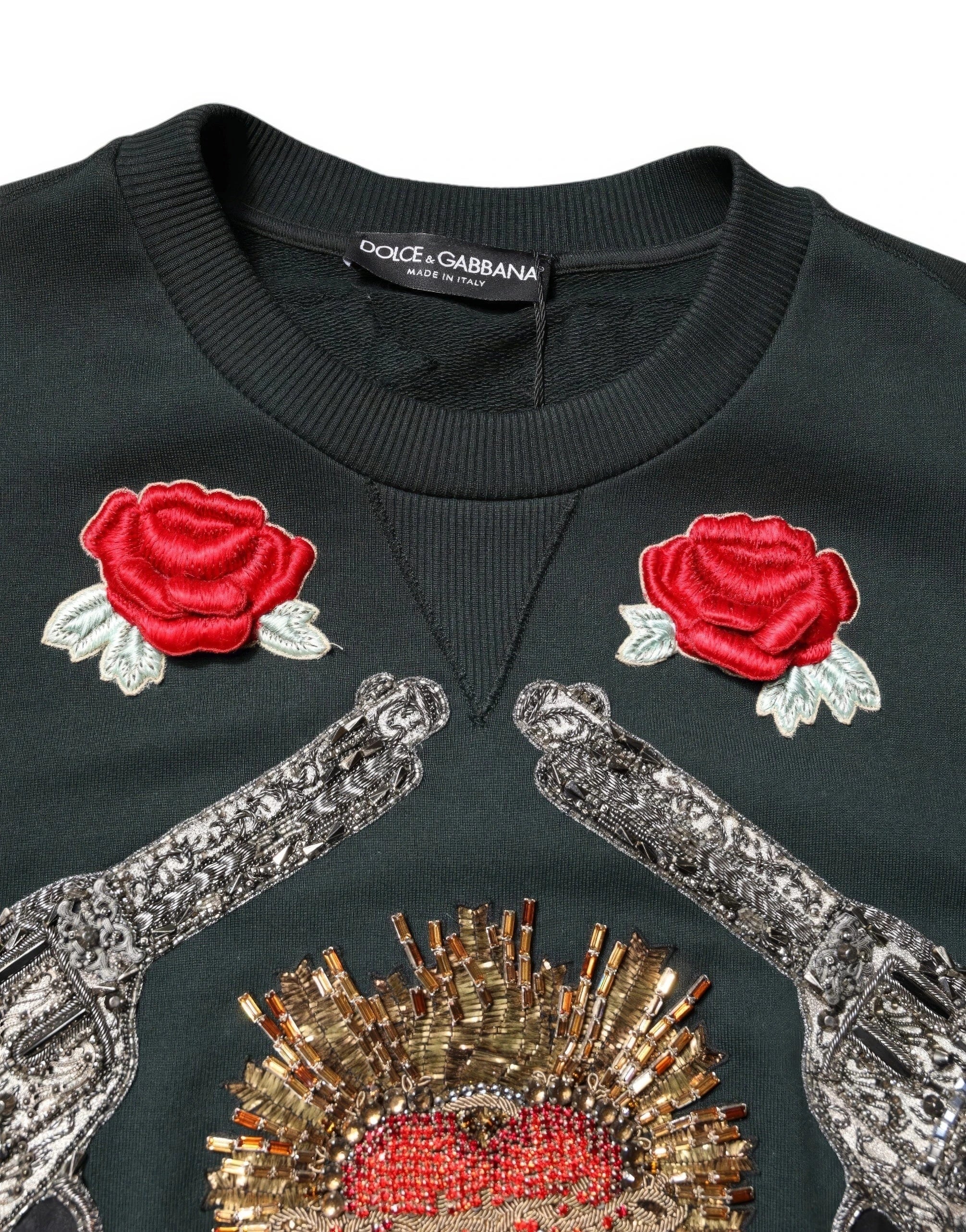 Dolce & Gabbana Sequined Sacred-Heart Embellished Sweatshirt