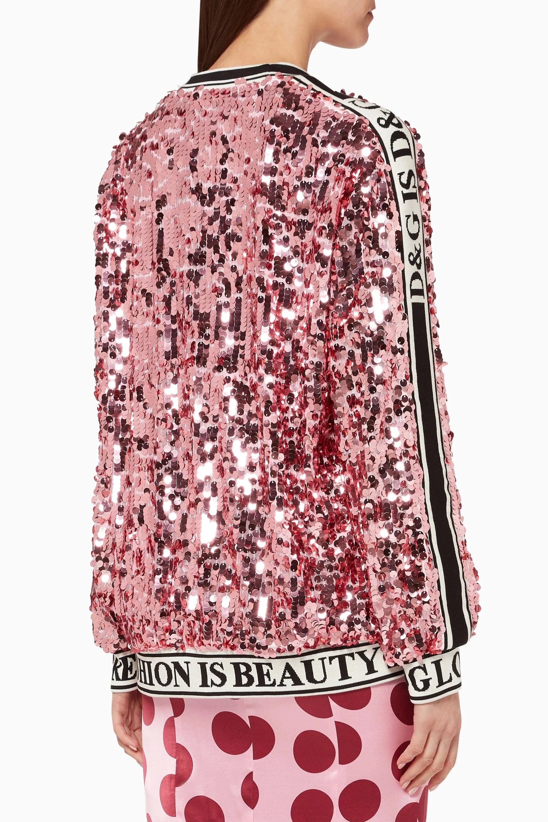 Dolce & Gabbana Sequinned Jacquard Logo Sweatshirt