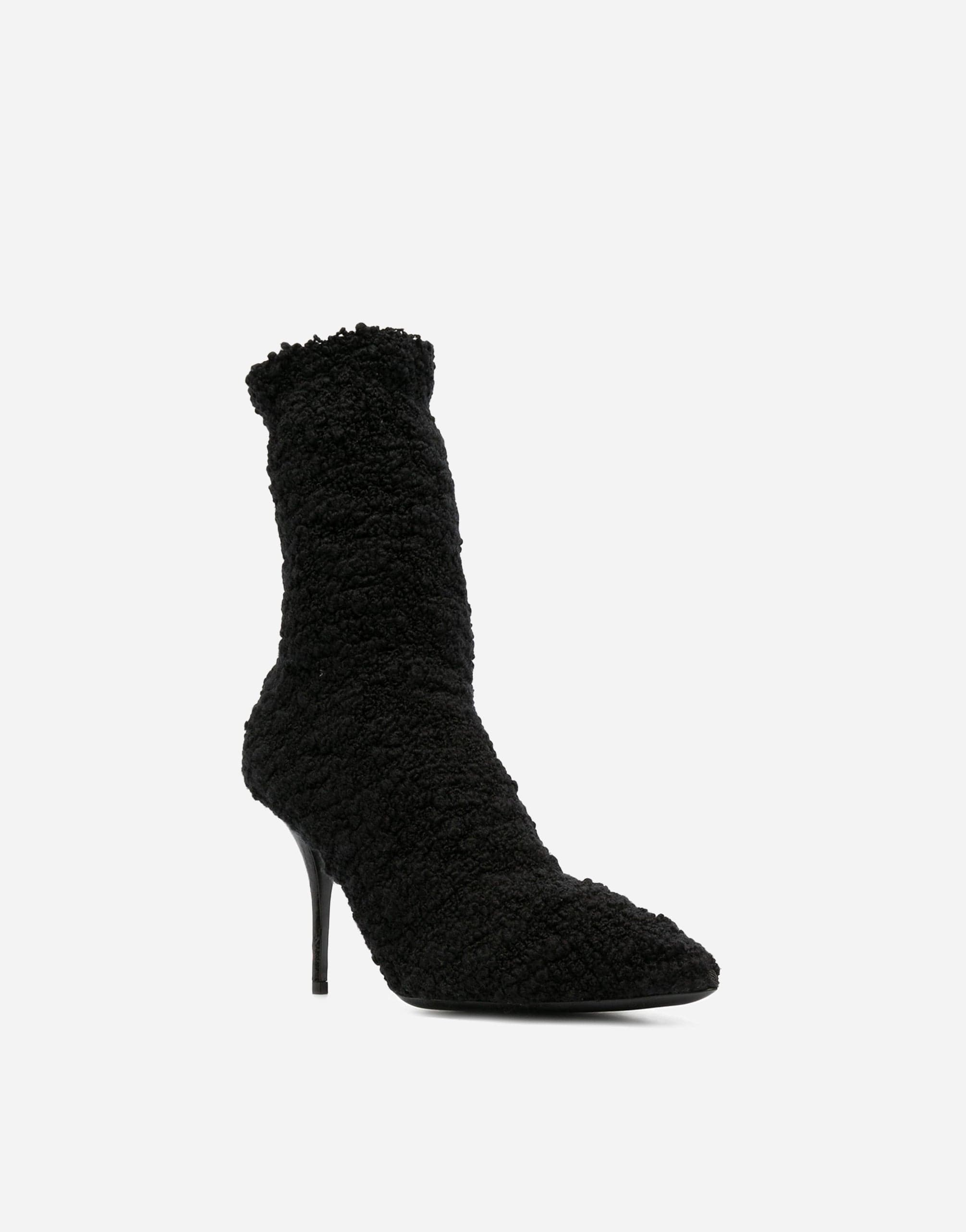 Dolce & Gabbana Shearling Stiletto Heel Boots
