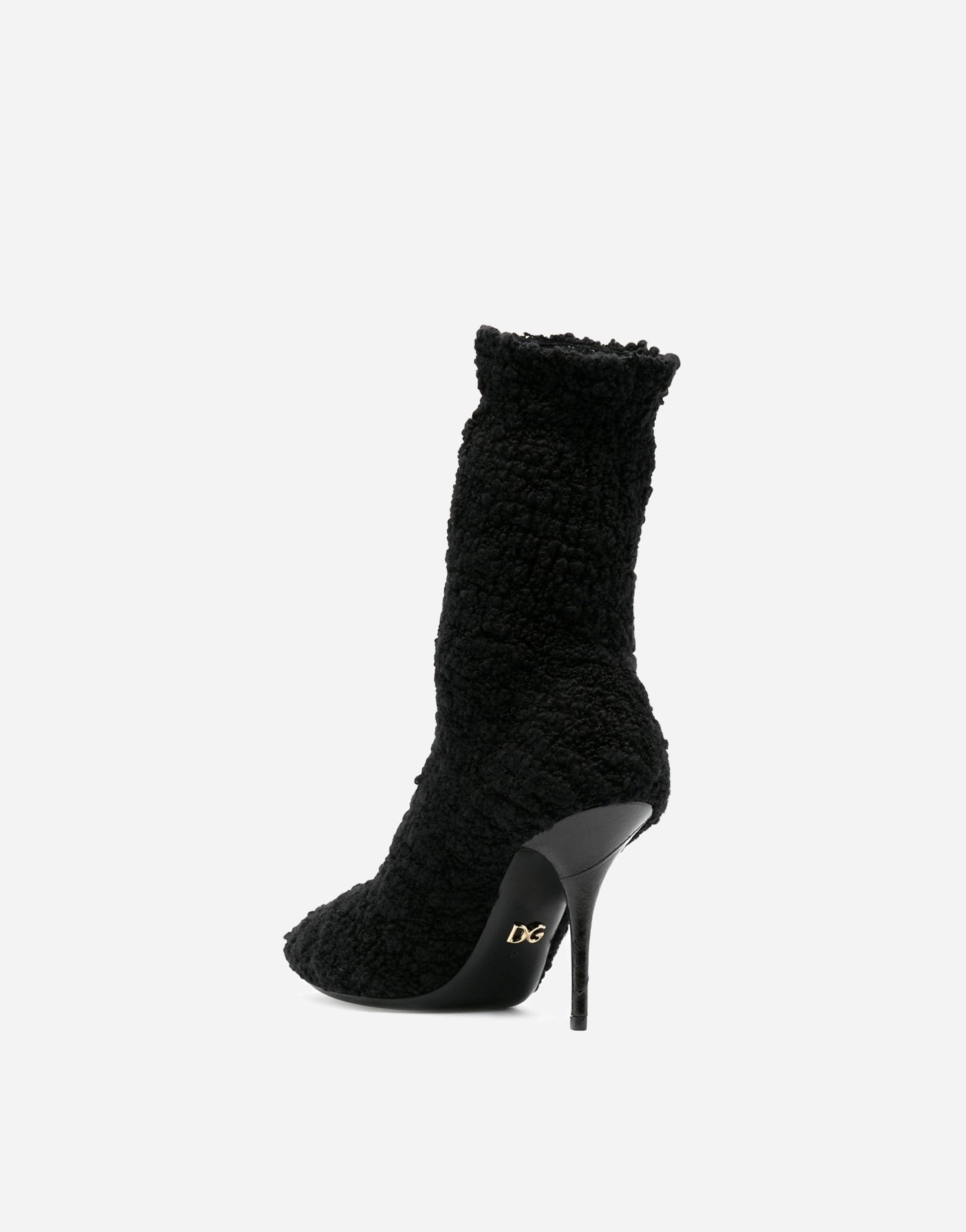 Dolce & Gabbana Shearling Stiletto Heel Boots