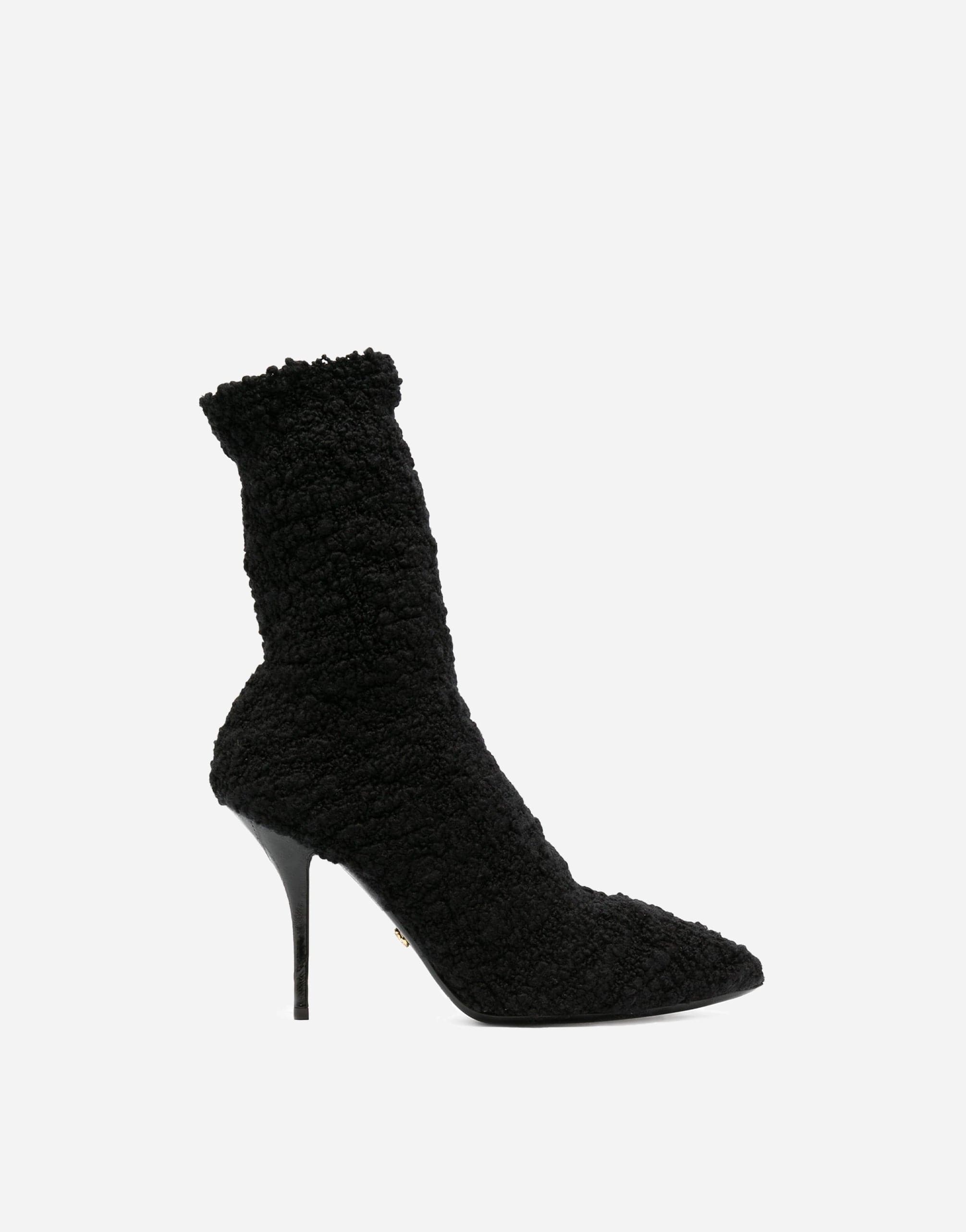 Dolce & Gabbana Shearling Stiletto Heel Boots