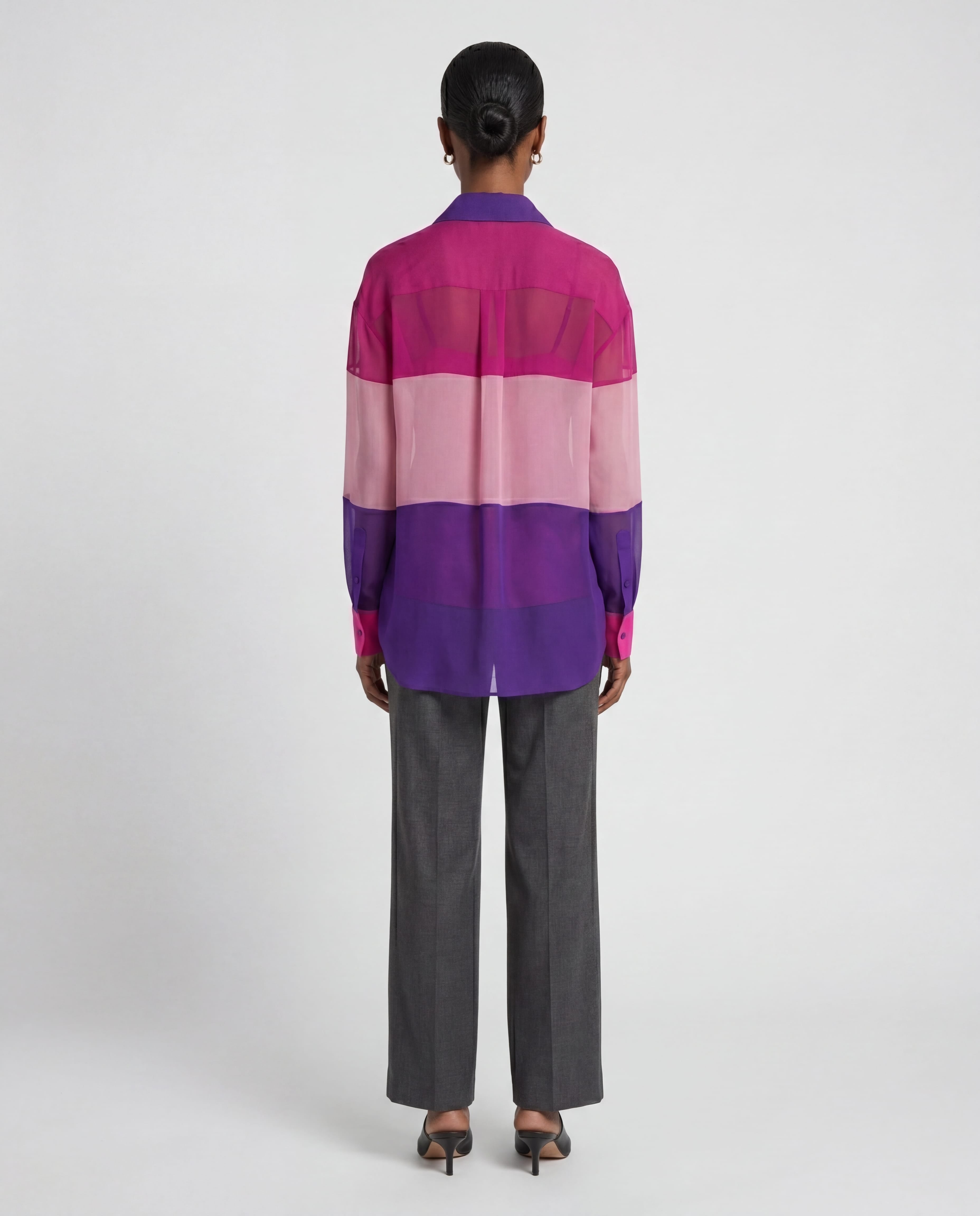 Dolce & Gabbana Sheer Colorblock Silk Shirt