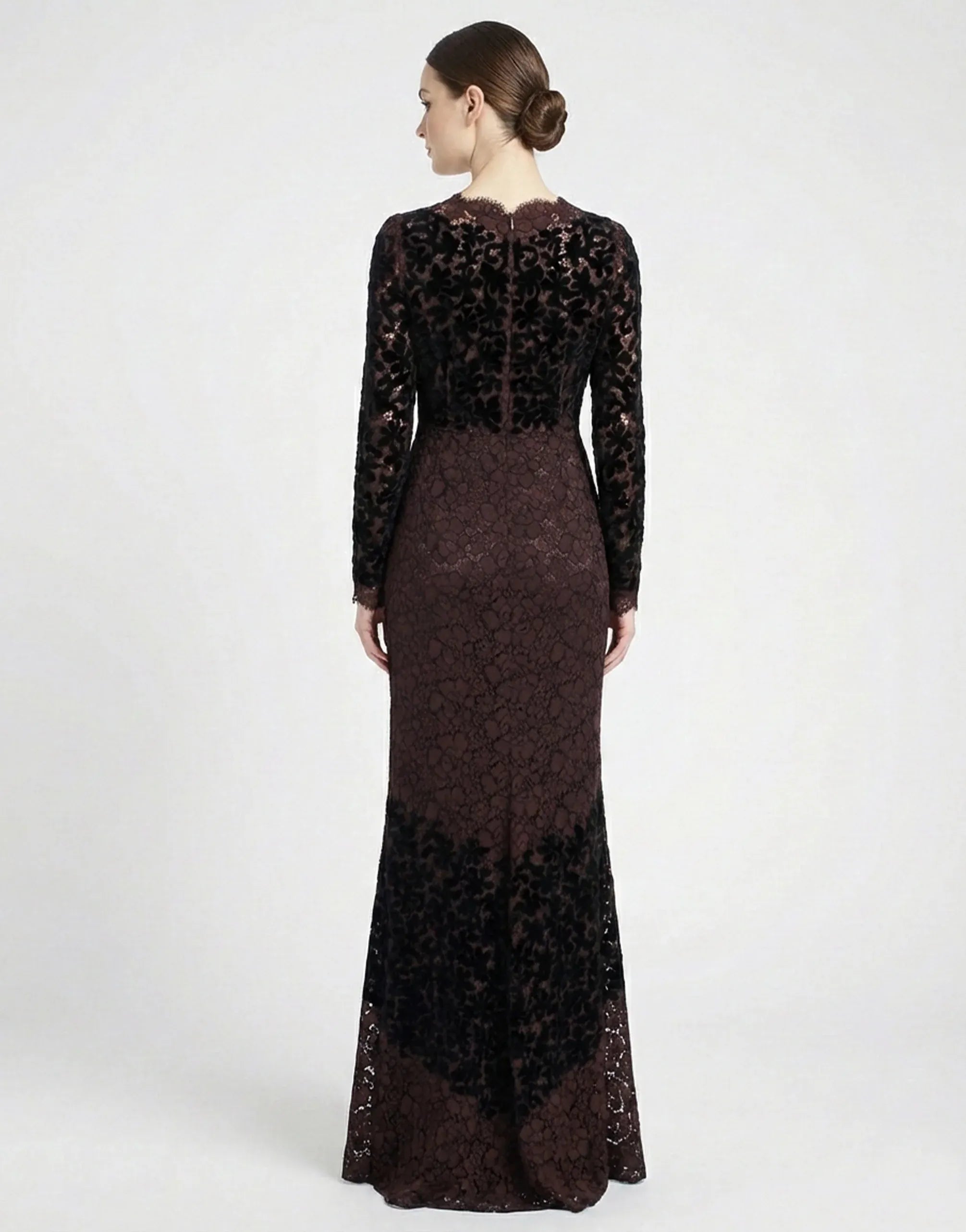 Dolce & Gabbana Sheer Lace Floor-Length Gown