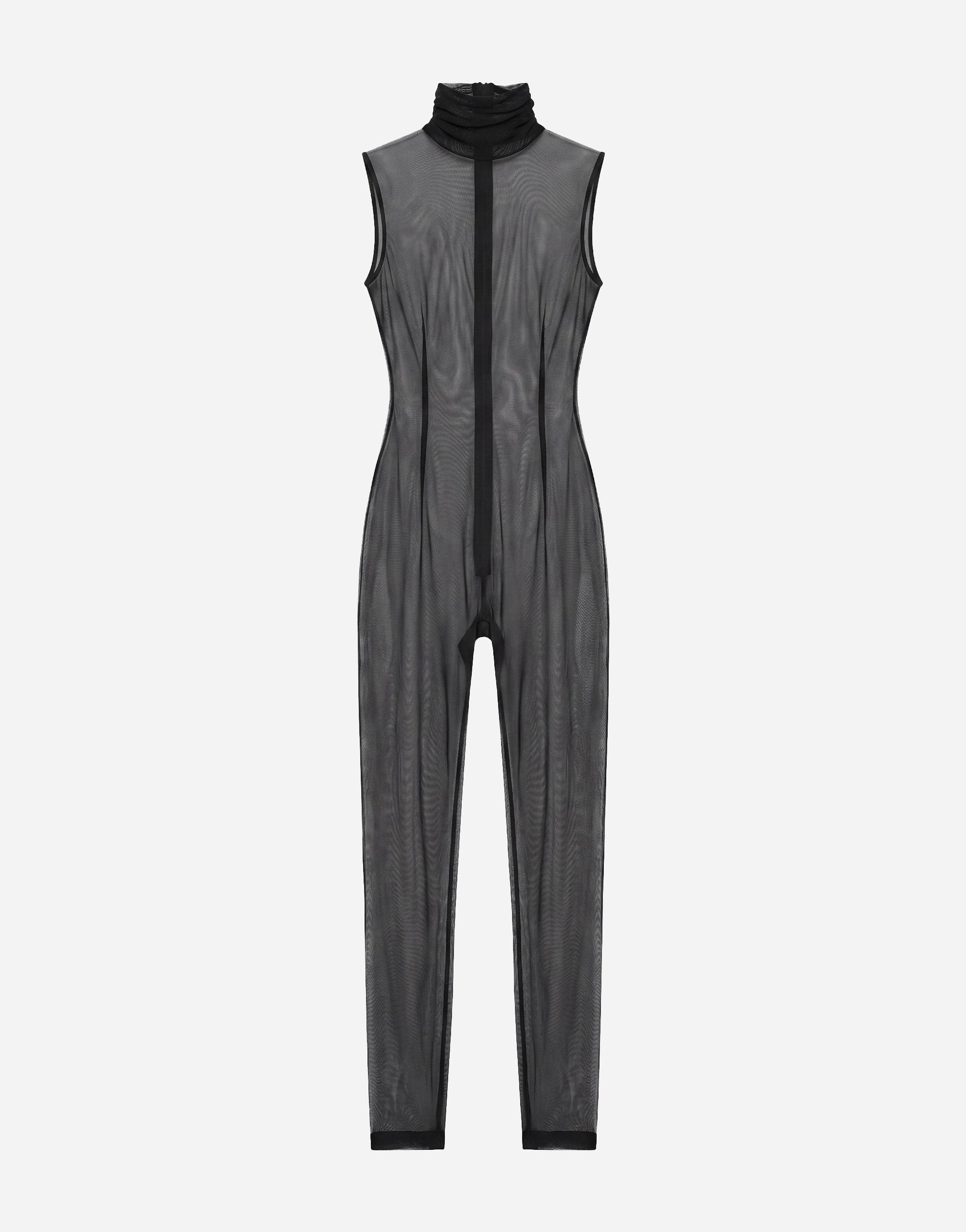 Dolce & Gabbana Sheer Mesh High Neck Sleeveless Bodysuit