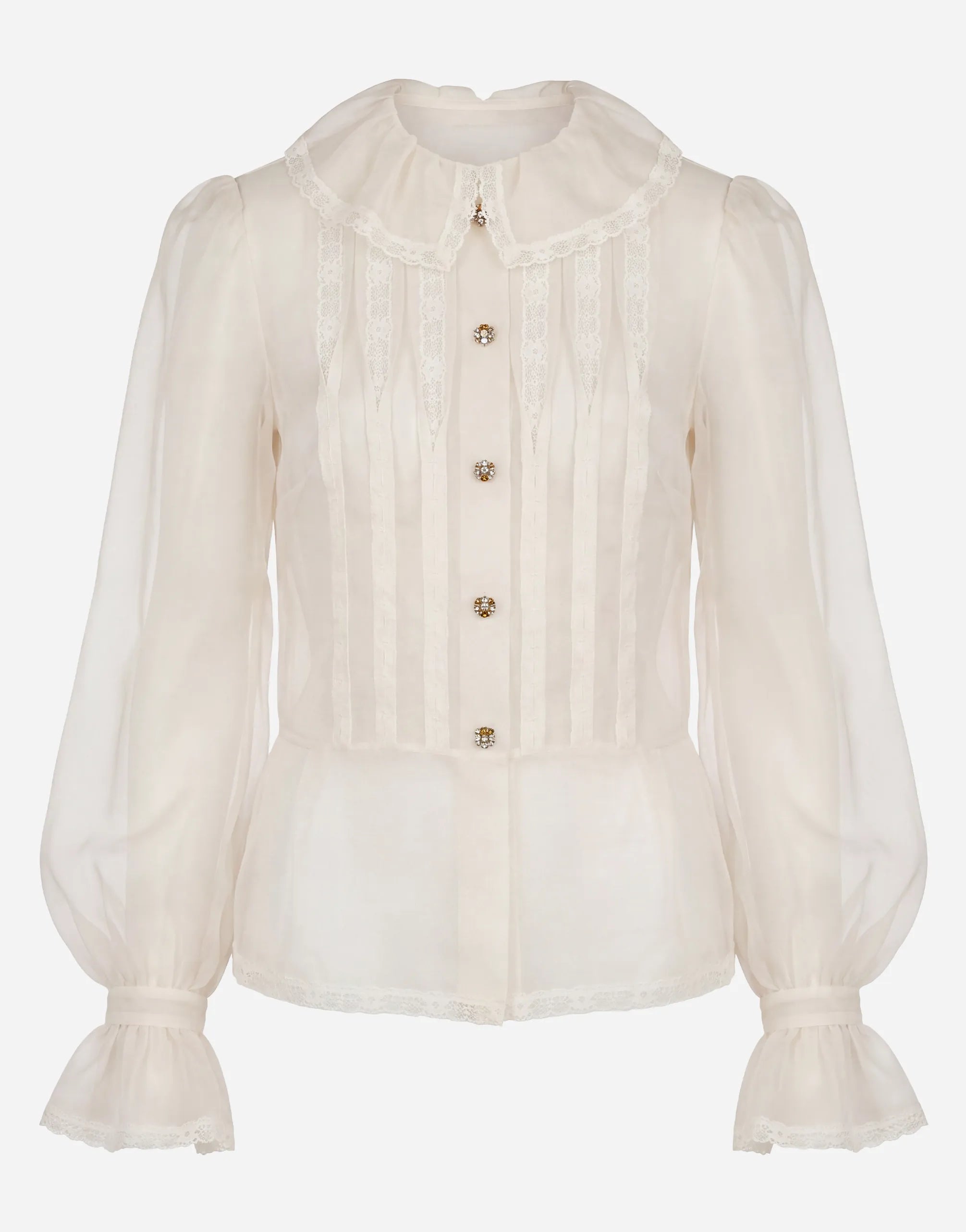 Dolce & Gabbana Dolce & Gabbana Sheer Organza Lace Collar Blouse