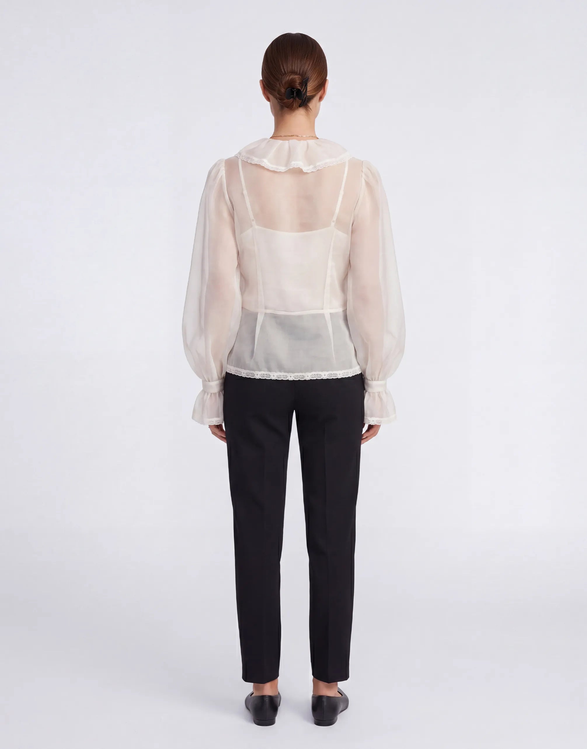 Dolce & Gabbana Dolce & Gabbana Sheer Organza Lace Collar Blouse