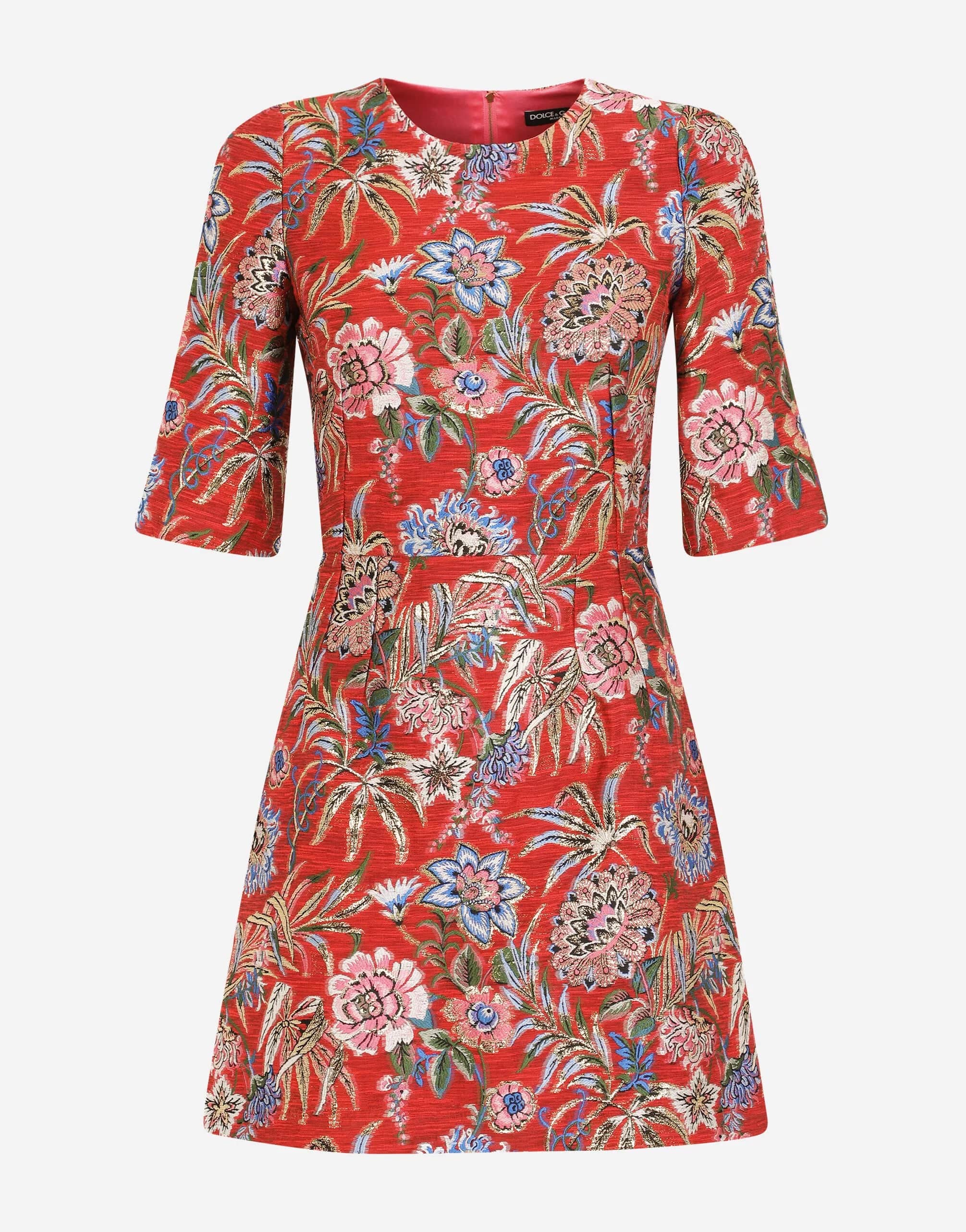 Dolce & Gabbana Short Floral Jacquard Dress