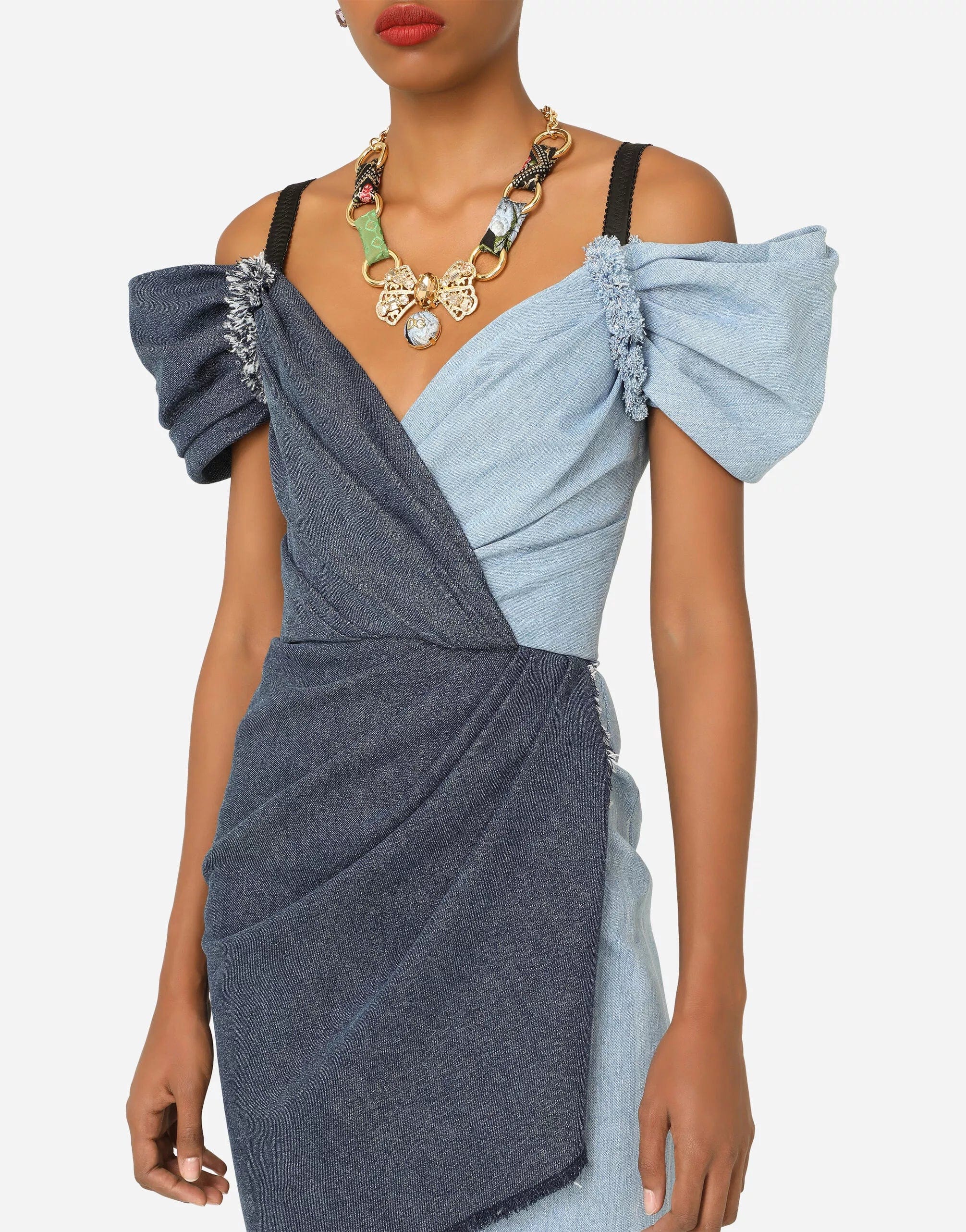 Dolce & Gabbana Short Patchwork Denim Dress