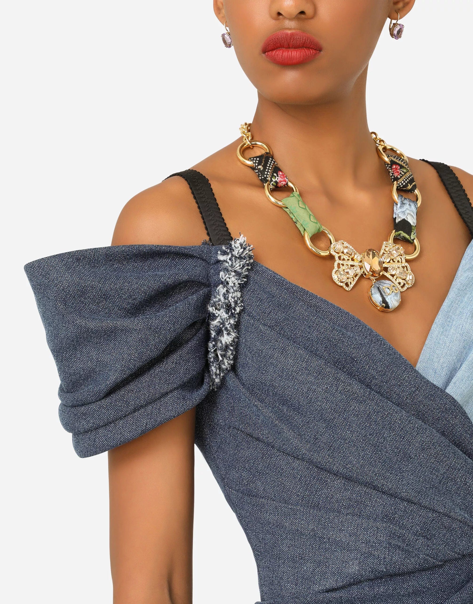 Dolce & Gabbana Short Patchwork Denim Dress