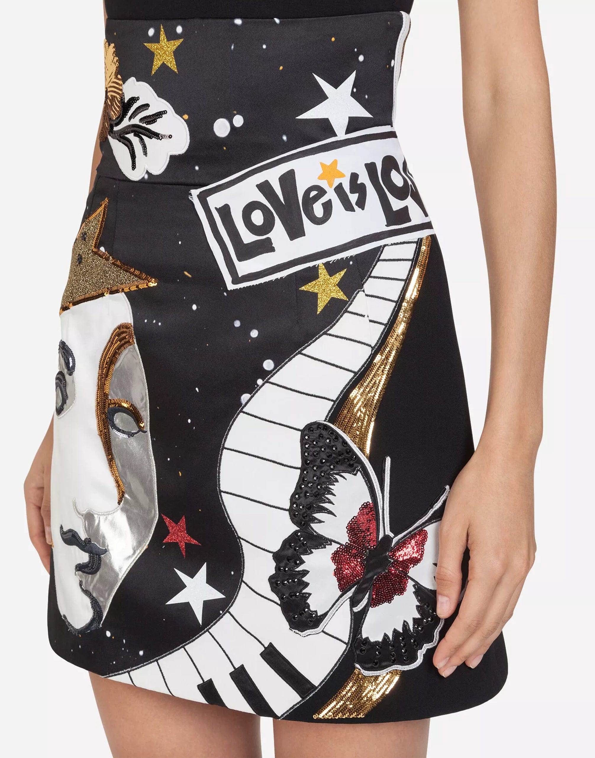 Dolce & Gabbana Short Patchwork With Embroidery Skirt