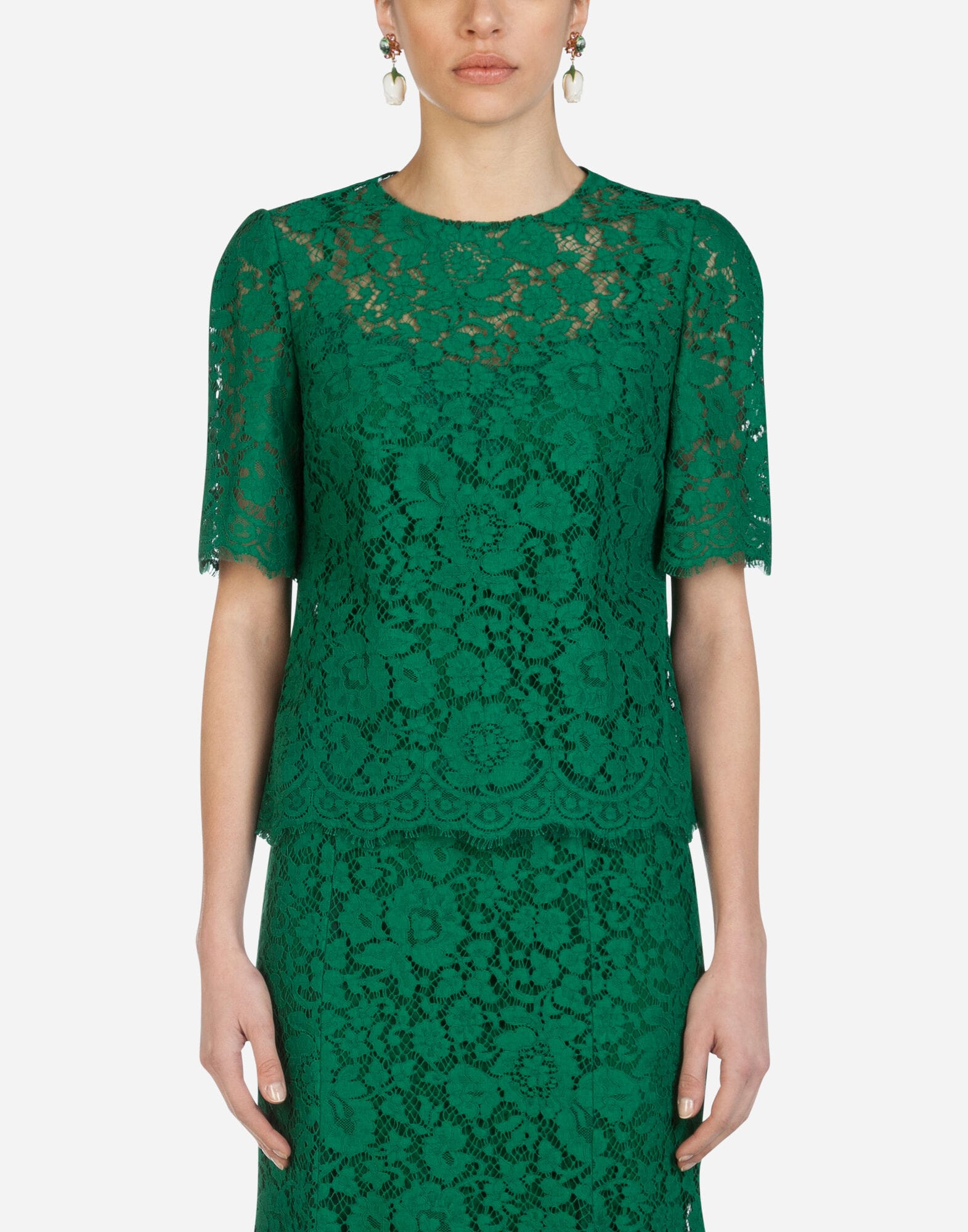 Dolce & Gabbana Dolce & Gabbana Short-Sleeved Lace Top