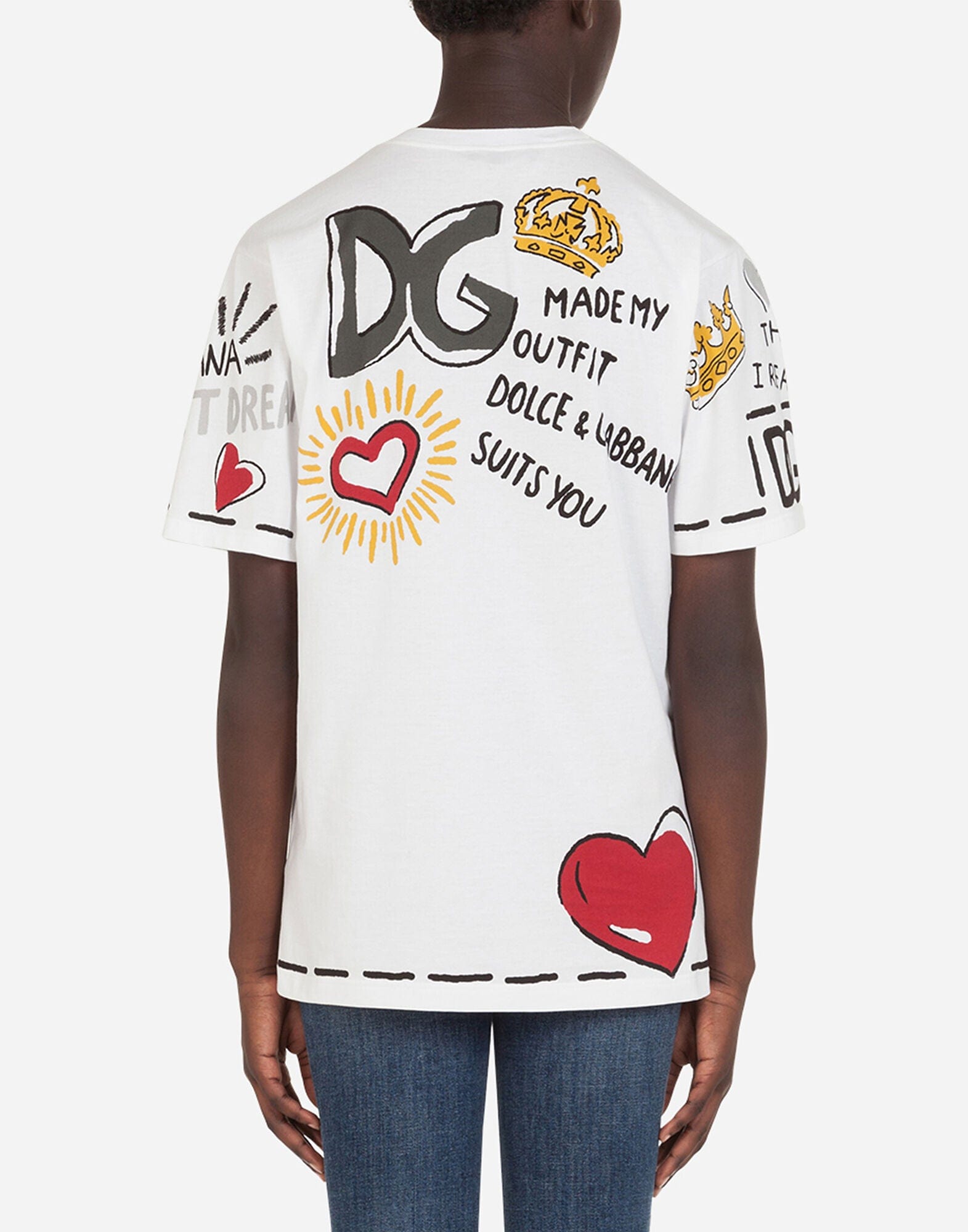 Dolce & Gabbana Short-Sleeved Printed Jersey T-Shirt