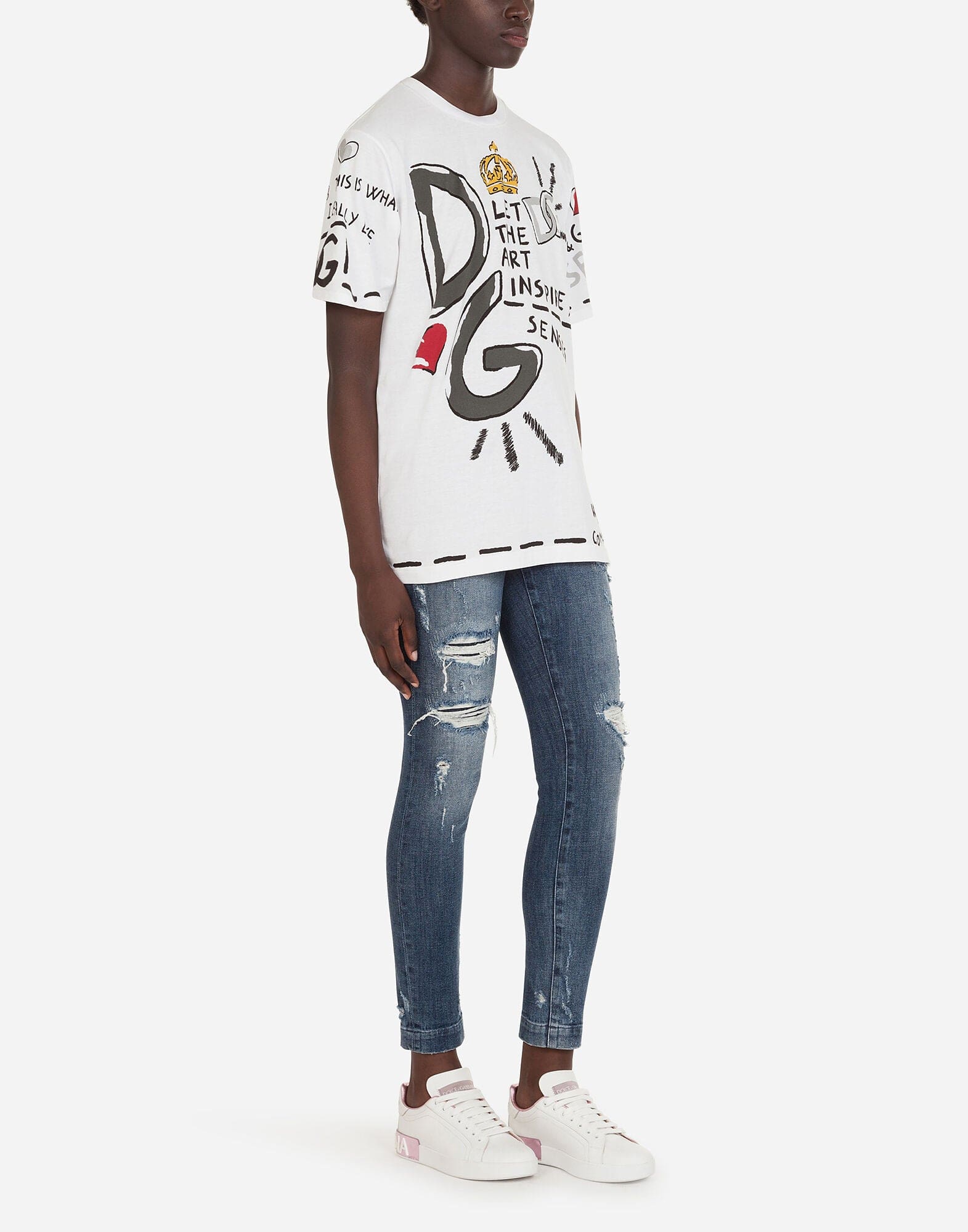 Dolce & Gabbana Short-Sleeved Printed Jersey T-Shirt