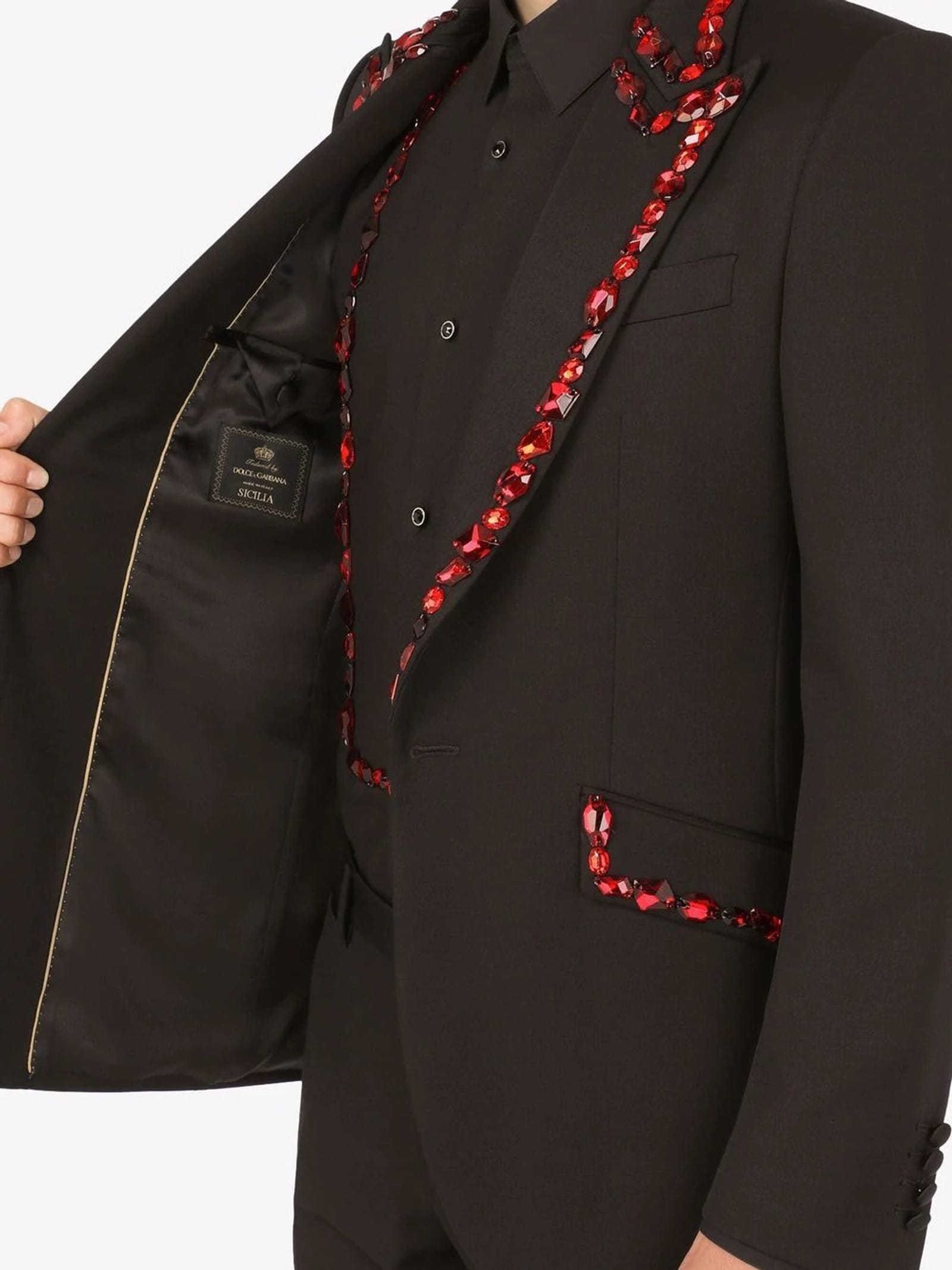 Dolce & Gabbana Dolce & Gabbana Sicilia-fit Rhinestone Embellished Wool Suit