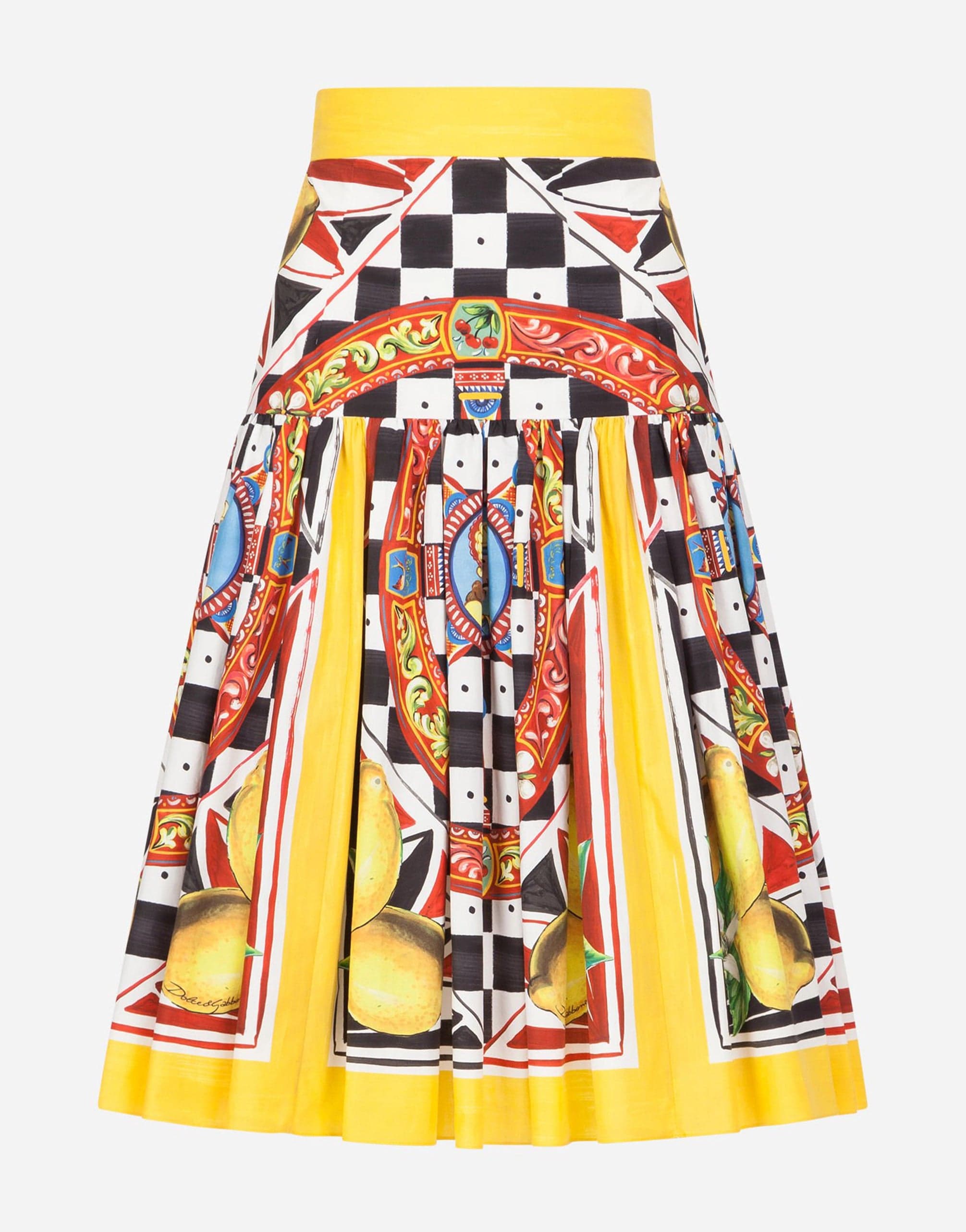 Dolce & Gabbana Sicilian Carretto And Lemon Print Skirt