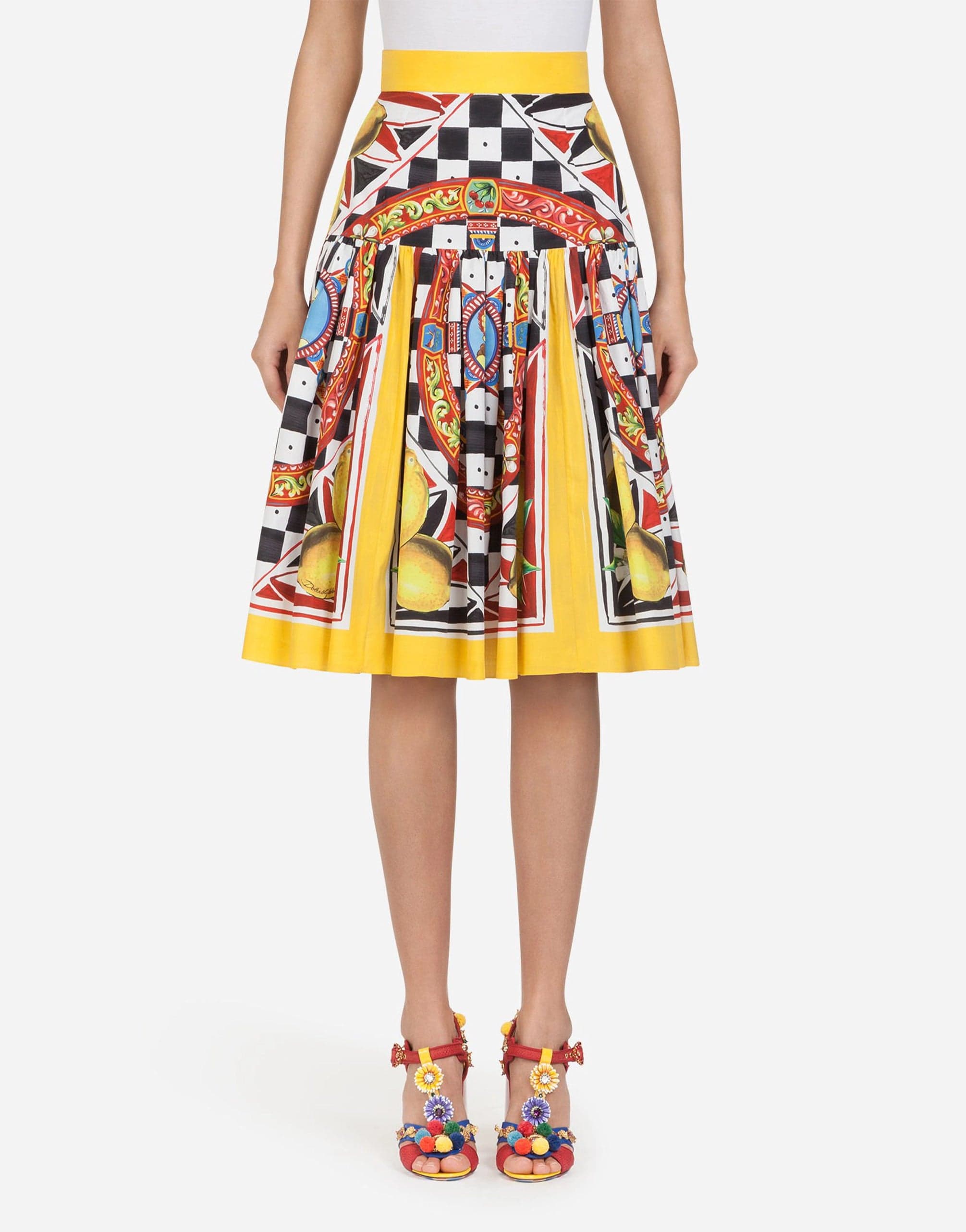 Dolce & Gabbana Sicilian Carretto And Lemon Print Skirt