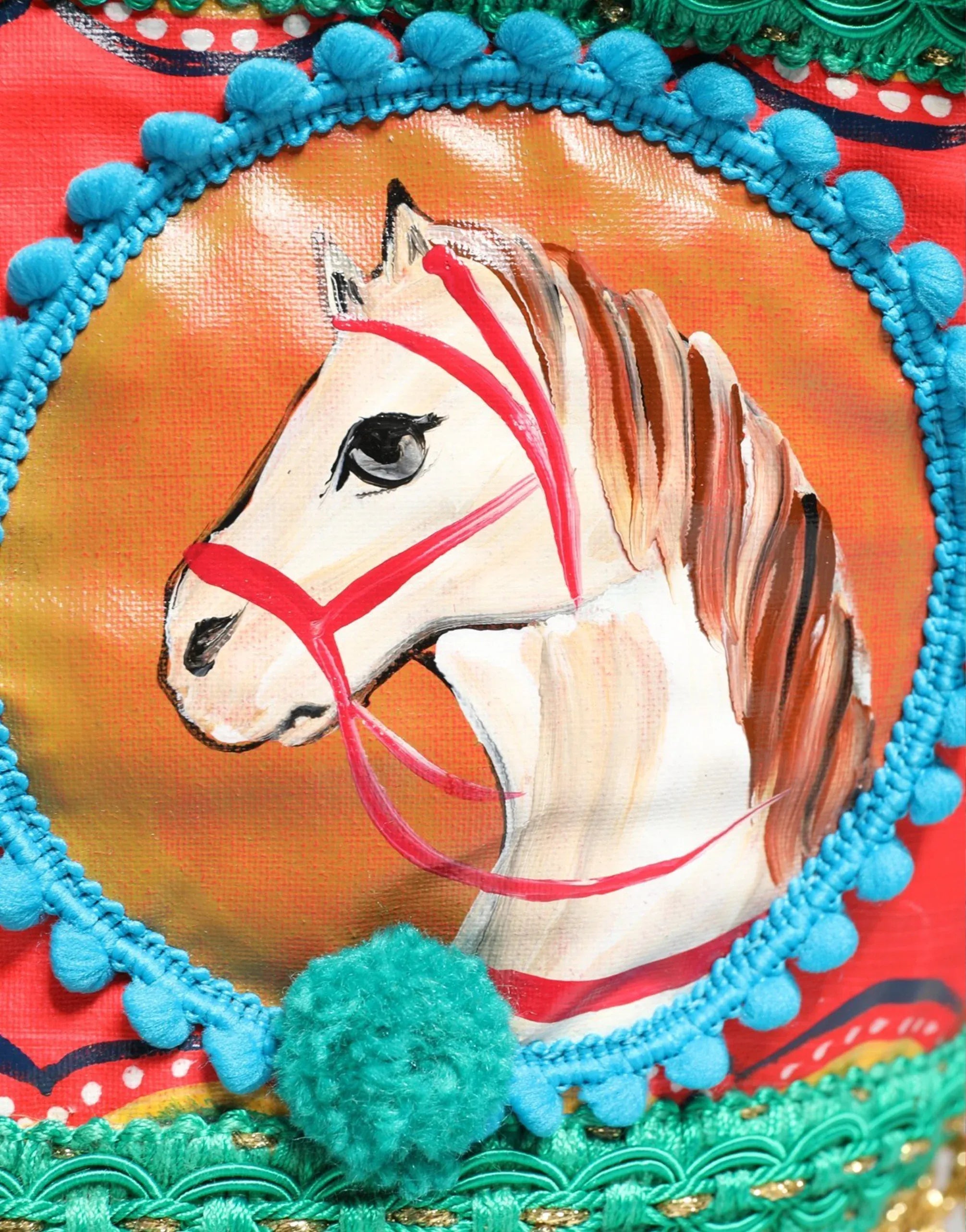 Dolce & Gabbana Sicilian Carretto Painted Straw Basket Bag