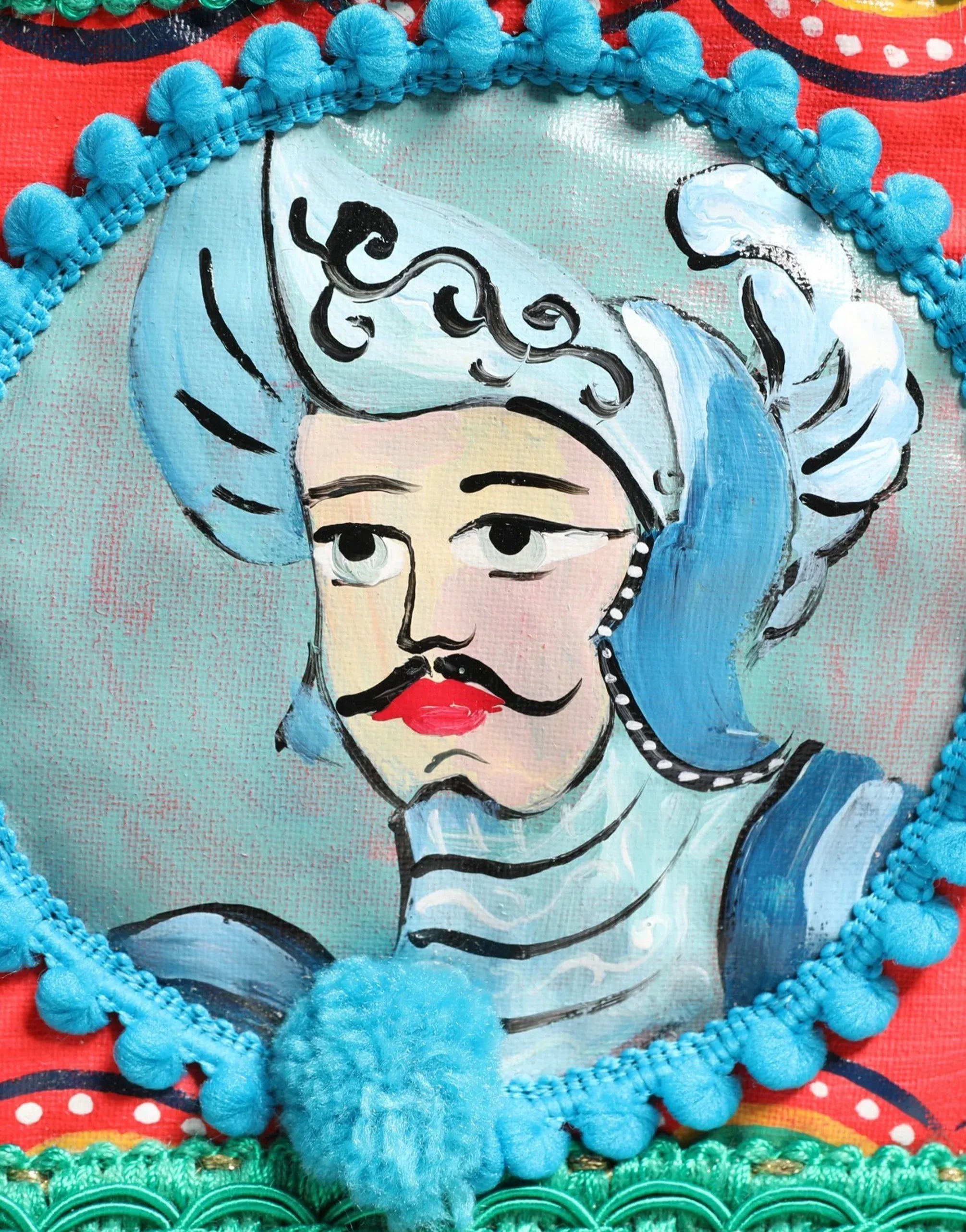 Dolce & Gabbana Sicilian Carretto Painted Straw Basket Bag