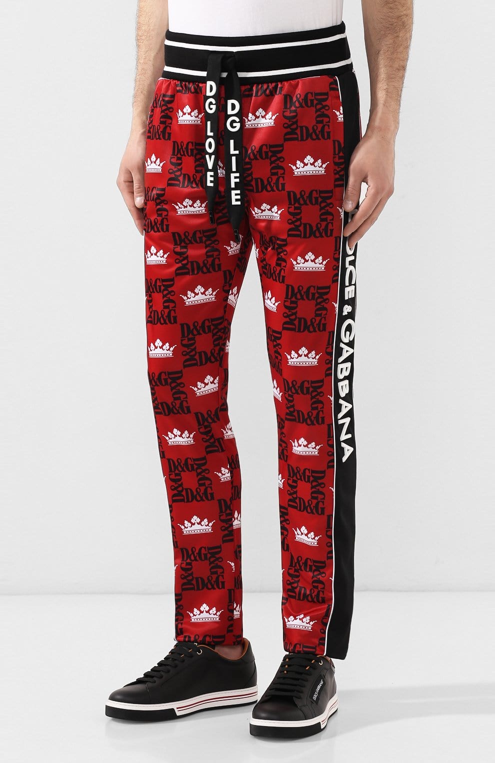 Dolce & Gabbana Side-Stripe Logo Printed Track Pants