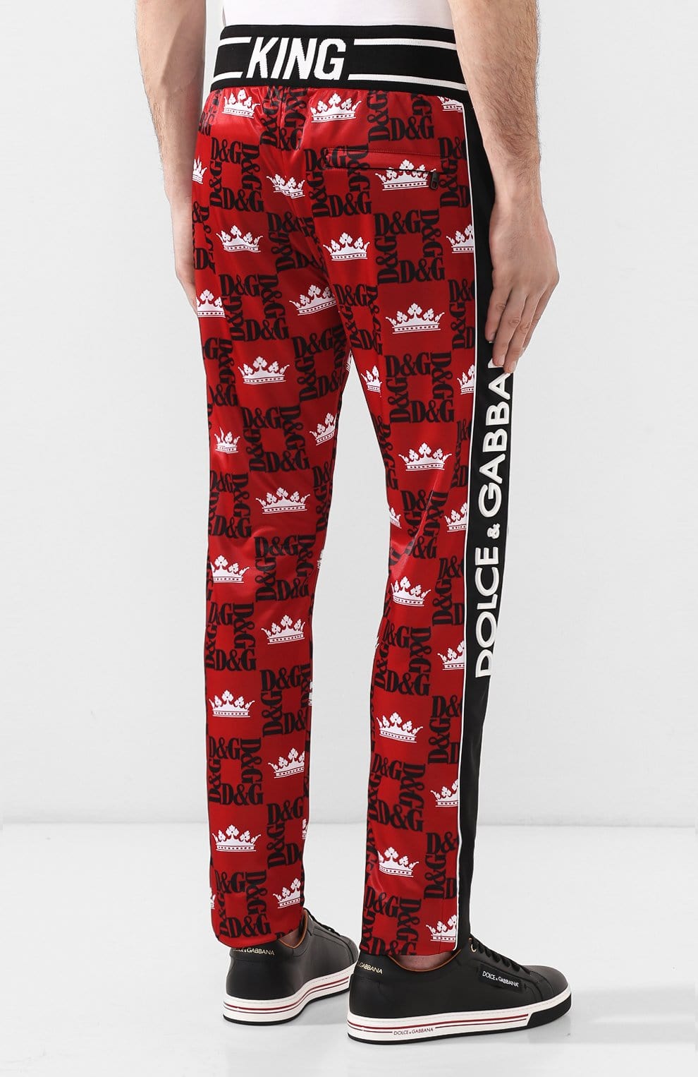 Dolce & Gabbana Side-Stripe Logo Printed Track Pants